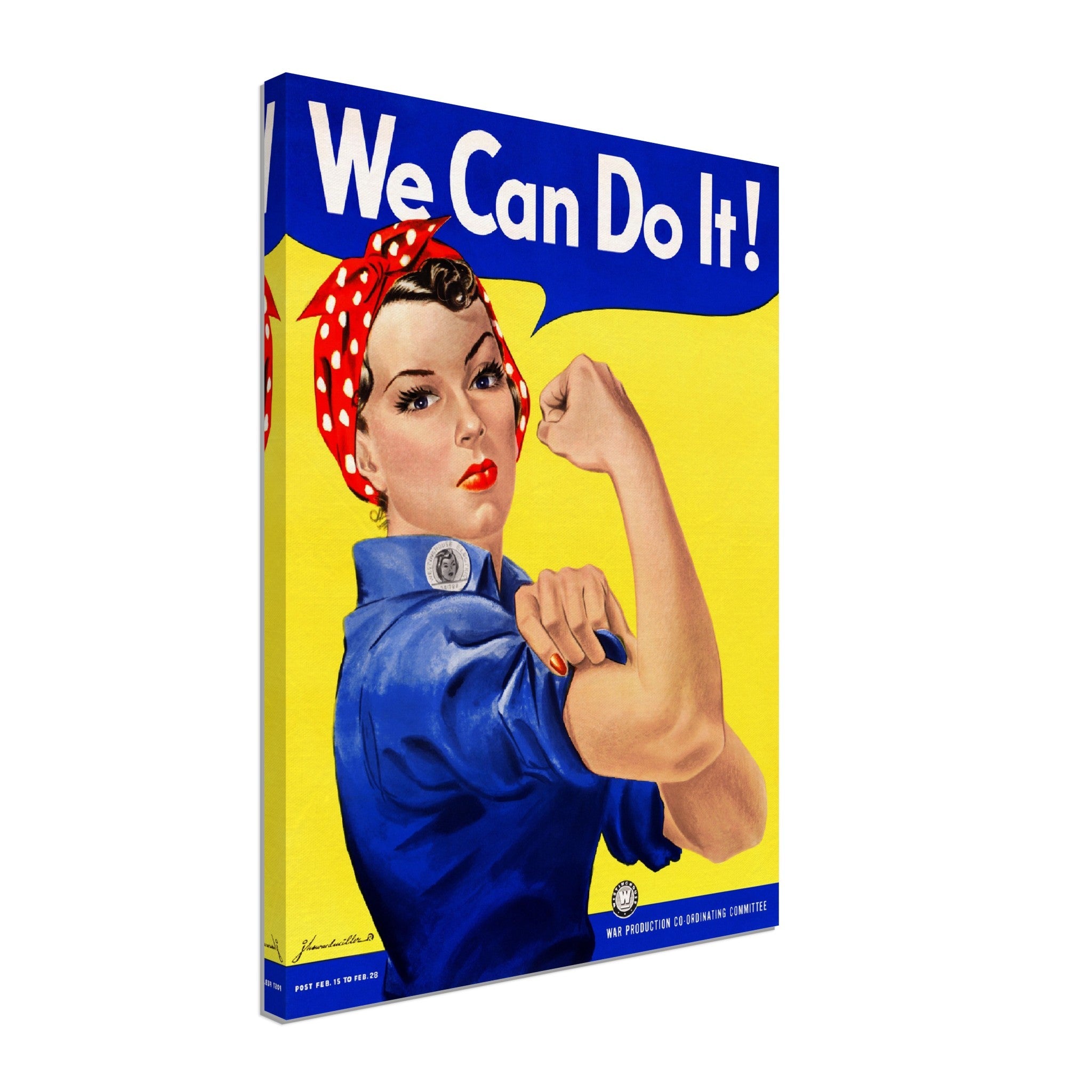 Rosie The Riveter Canvas, We Can Do It Canvas Print, Vintage Canvas J Howard Miller 1943 - WallArtPrints4U