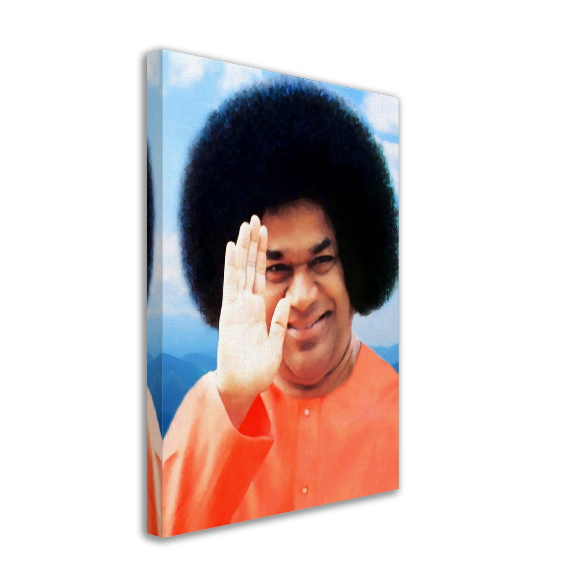 Sathya Sai Baba Canvas Vintage Photo - Iconic Sathya Sai Baba Canvas Print - Indian Guru Shirdi Sai Baba Incarnation - WallArtPrints4U