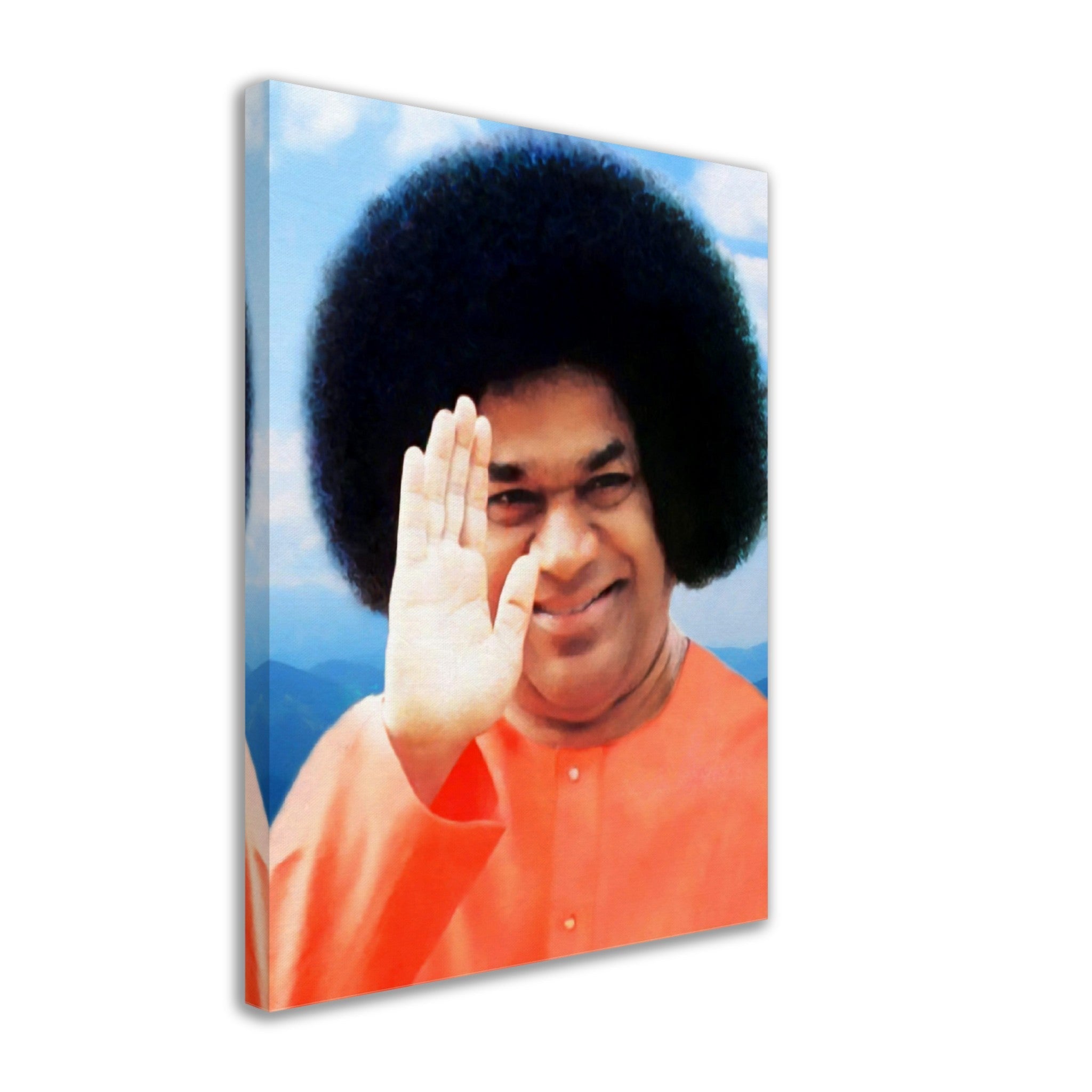 Sathya Sai Baba Canvas Vintage Photo - Iconic Sathya Sai Baba Canvas Print - Indian Guru Shirdi Sai Baba Incarnation - WallArtPrints4U