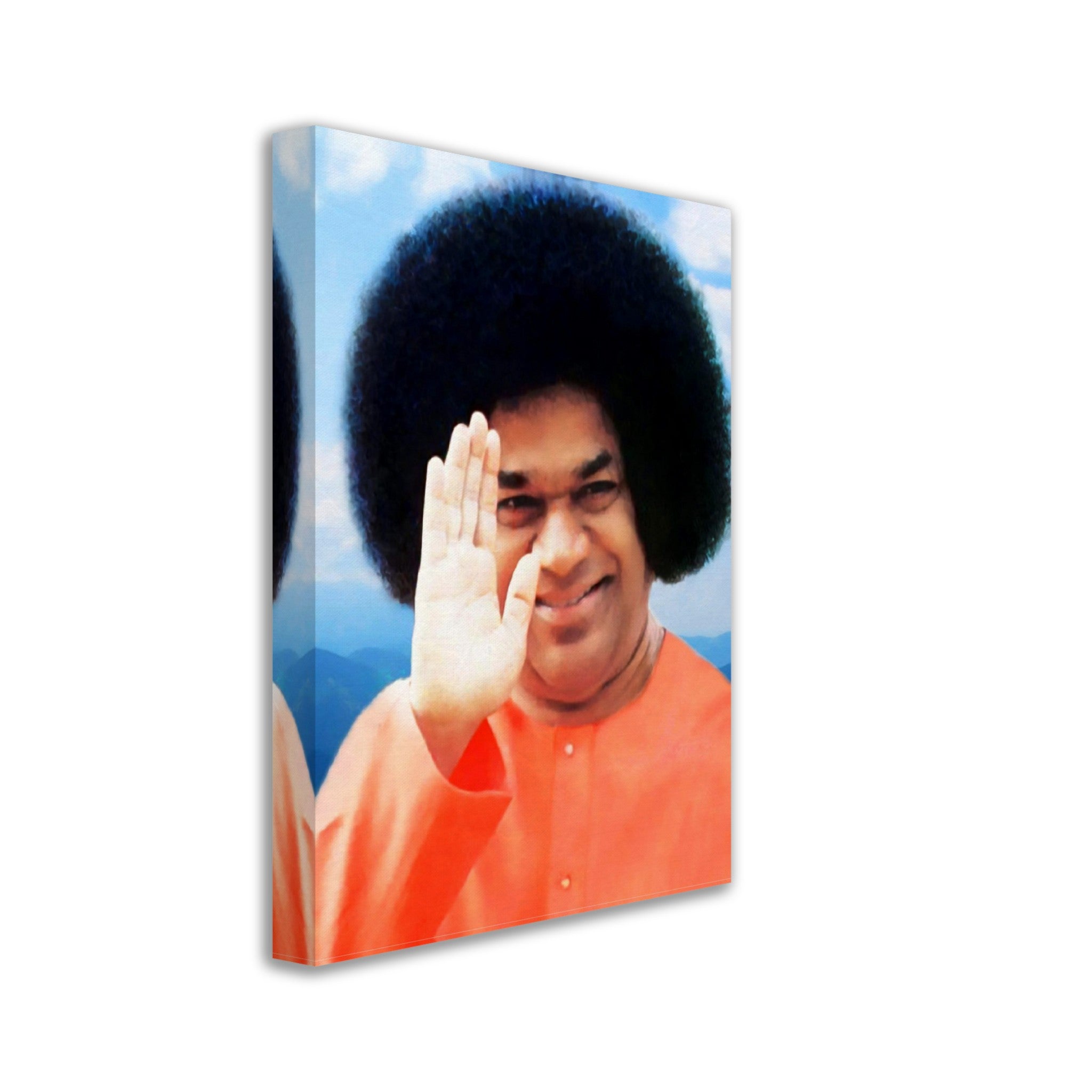 Sathya Sai Baba Canvas Vintage Photo - Iconic Sathya Sai Baba Canvas Print - Indian Guru Shirdi Sai Baba Incarnation - WallArtPrints4U