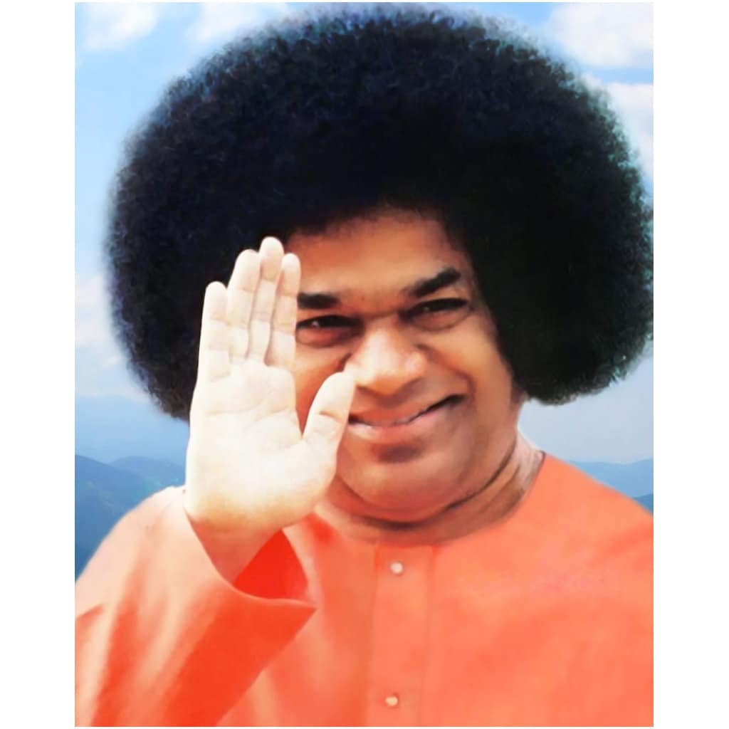 Sathya Sai Baba Canvas Vintage Photo - Iconic Sathya Sai Baba Canvas Print - Indian Guru Shirdi Sai Baba Incarnation - WallArtPrints4U