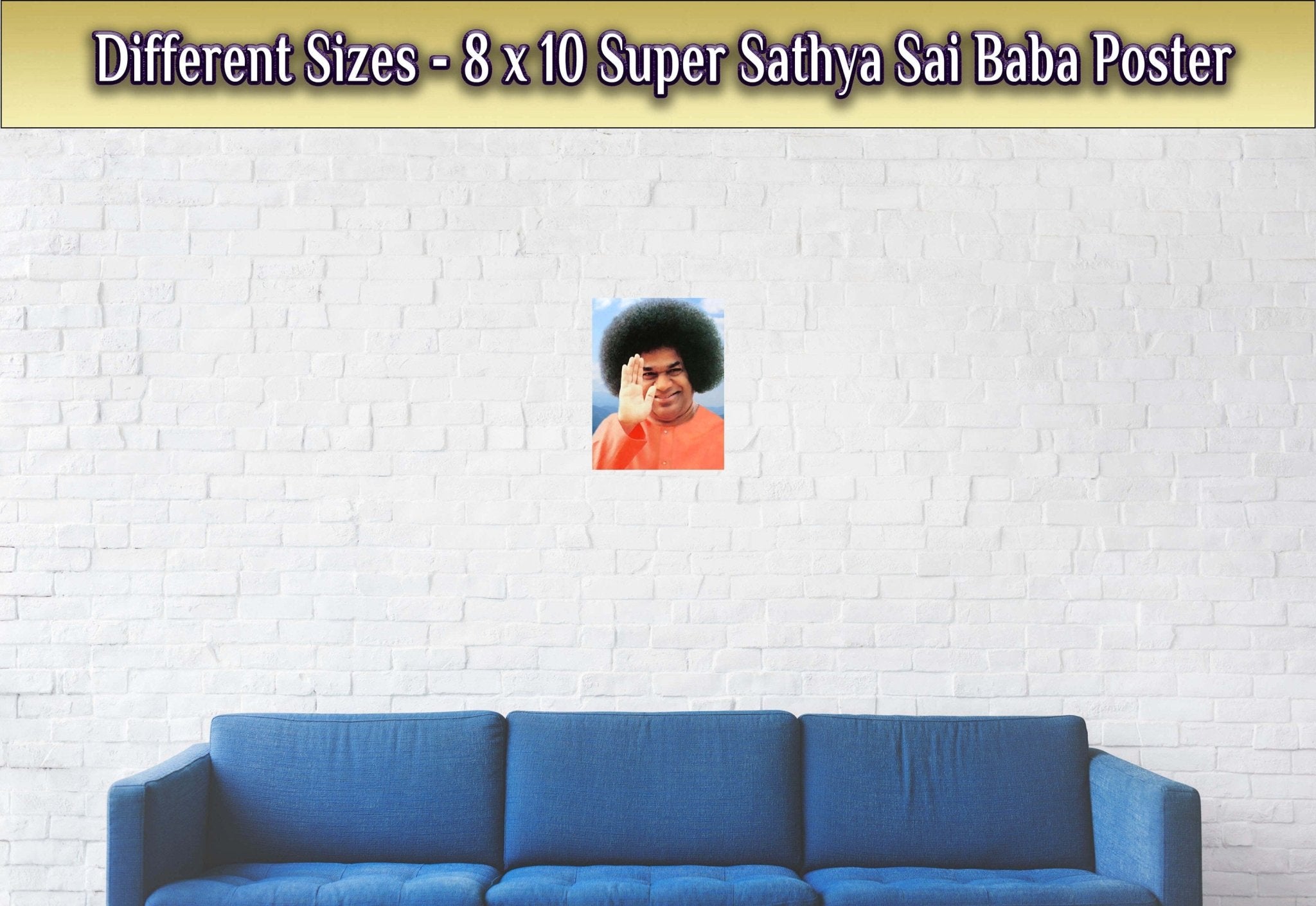 Sathya Sai Baba Poster Vintage Photo - Iconic Sathya Sai Baba Print - Indian Guru Shirdi Sai Baba Incarnation - WallArtPrints4U