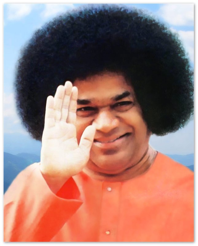 Sathya Sai Baba Poster Vintage Photo - Iconic Sathya Sai Baba Print - Indian Guru Shirdi Sai Baba Incarnation - WallArtPrints4U