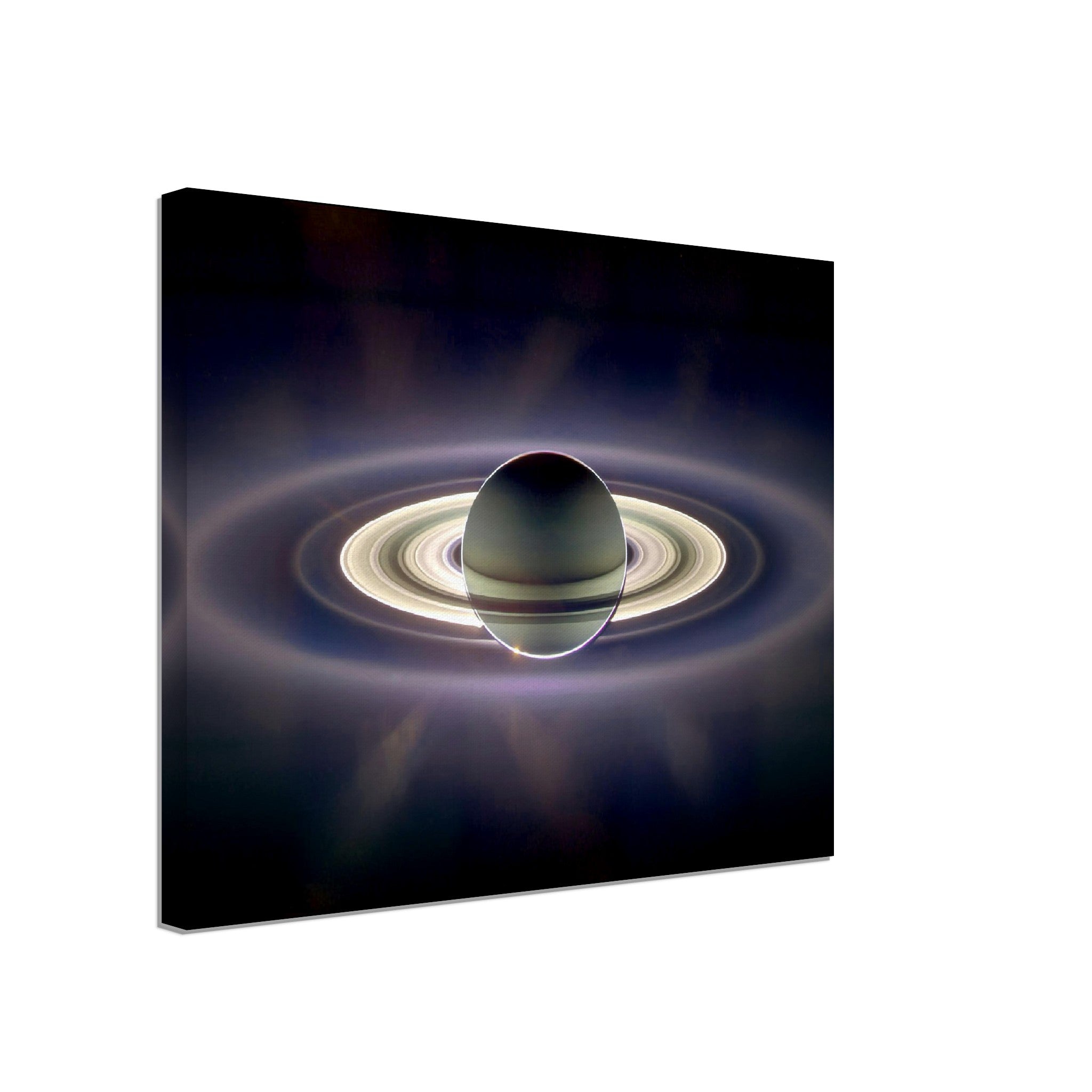 Saturn Canvas - Vintage Saturn Eclipsing Sun From Cassini Spacecraft - WallArtPrints4U