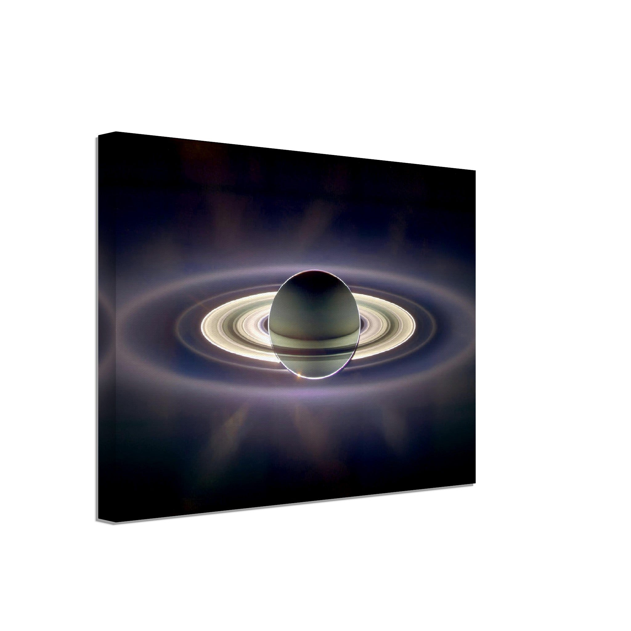 Saturn Canvas - Vintage Saturn Eclipsing Sun From Cassini Spacecraft - WallArtPrints4U