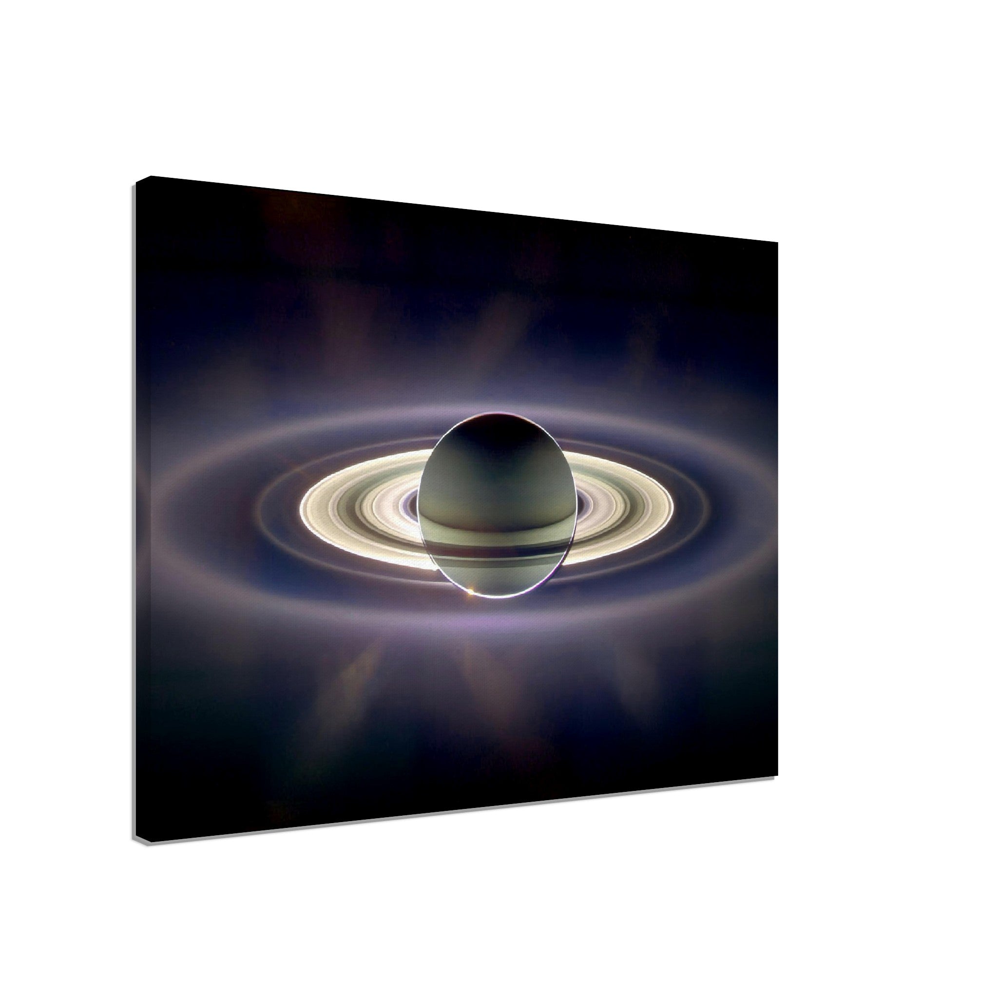 Saturn Canvas - Vintage Saturn Eclipsing Sun From Cassini Spacecraft - WallArtPrints4U