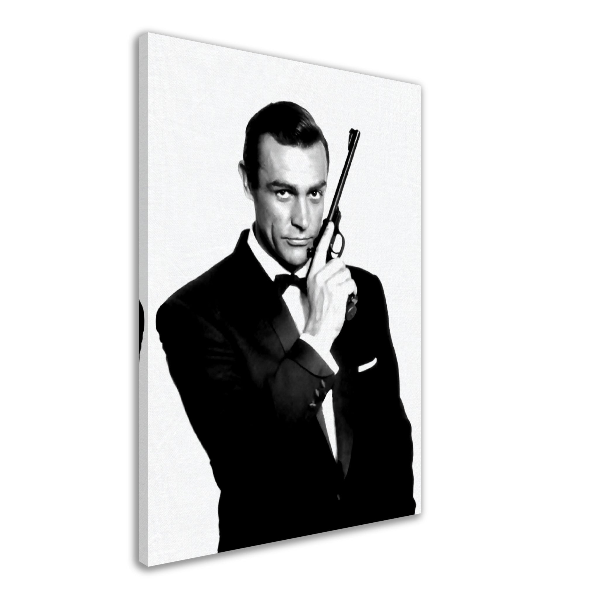 Sean Connery Canvas, James Bond With Gun Canvas, Vintage Photo Portrait - Sean Connery Canvas Print - WallArtPrints4U
