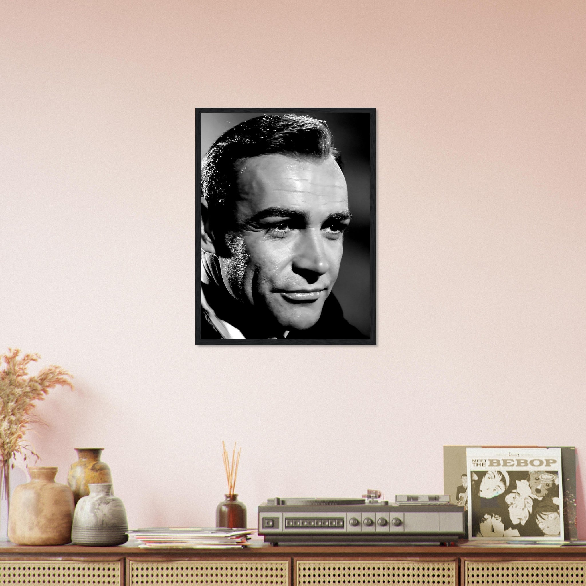 Sean Connery Framed, Handsome Actor, Vintage Photo Portrait - Sean Connery Framed Print 1983 UK, EU USA Domestic Shipping - WallArtPrints4U