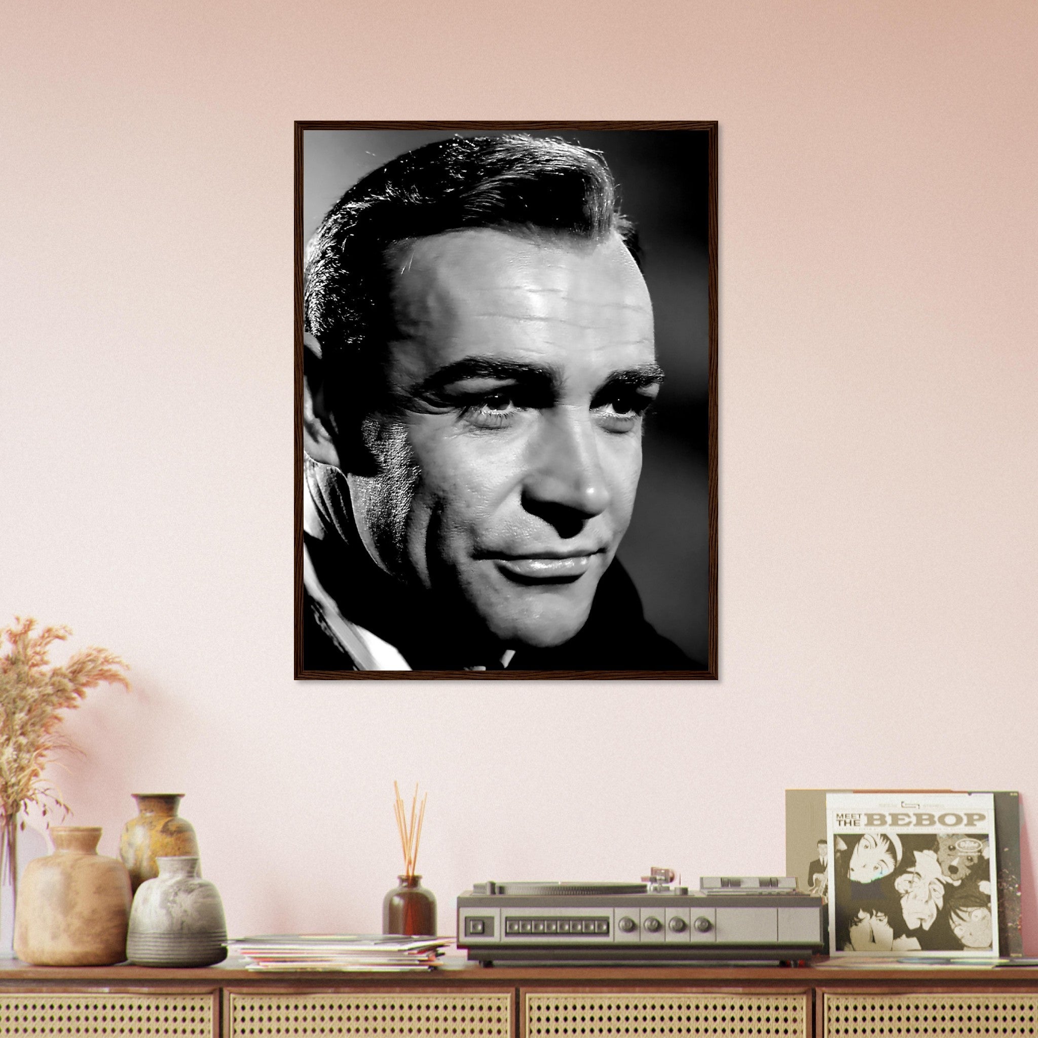 Sean Connery Framed, Handsome Actor, Vintage Photo Portrait - Sean Connery Framed Print 1983 UK, EU USA Domestic Shipping - WallArtPrints4U