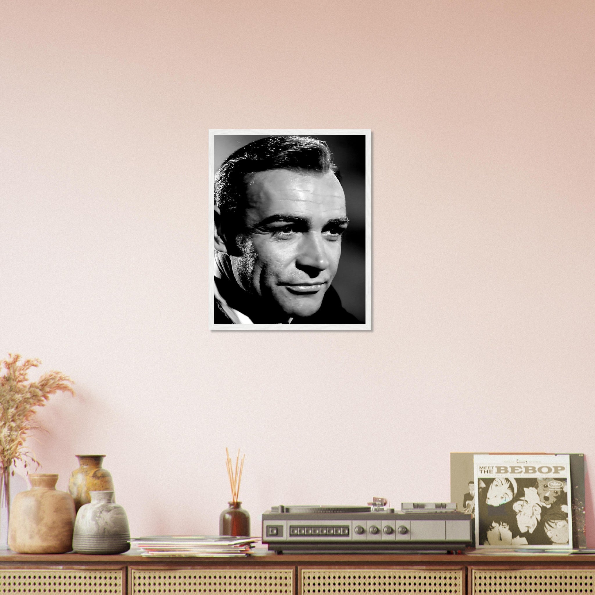 Sean Connery Framed, Handsome Actor, Vintage Photo Portrait - Sean Connery Framed Print 1983 UK, EU USA Domestic Shipping - WallArtPrints4U