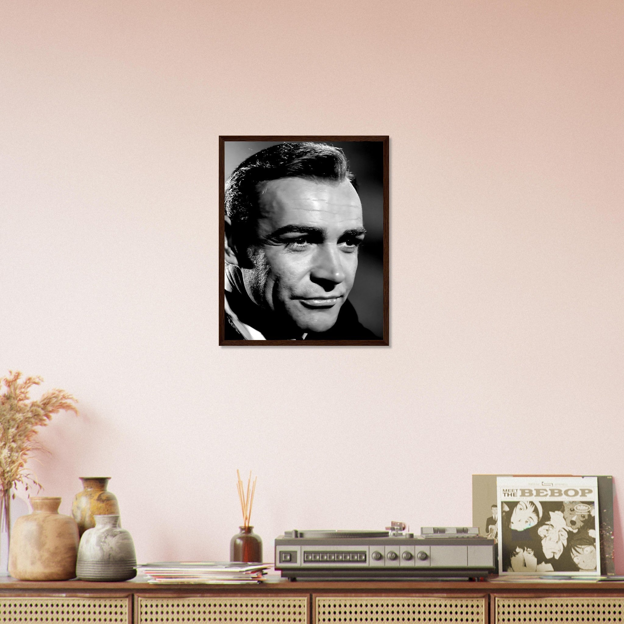 Sean Connery Framed, Handsome Actor, Vintage Photo Portrait - Sean Connery Framed Print 1983 UK, EU USA Domestic Shipping - WallArtPrints4U