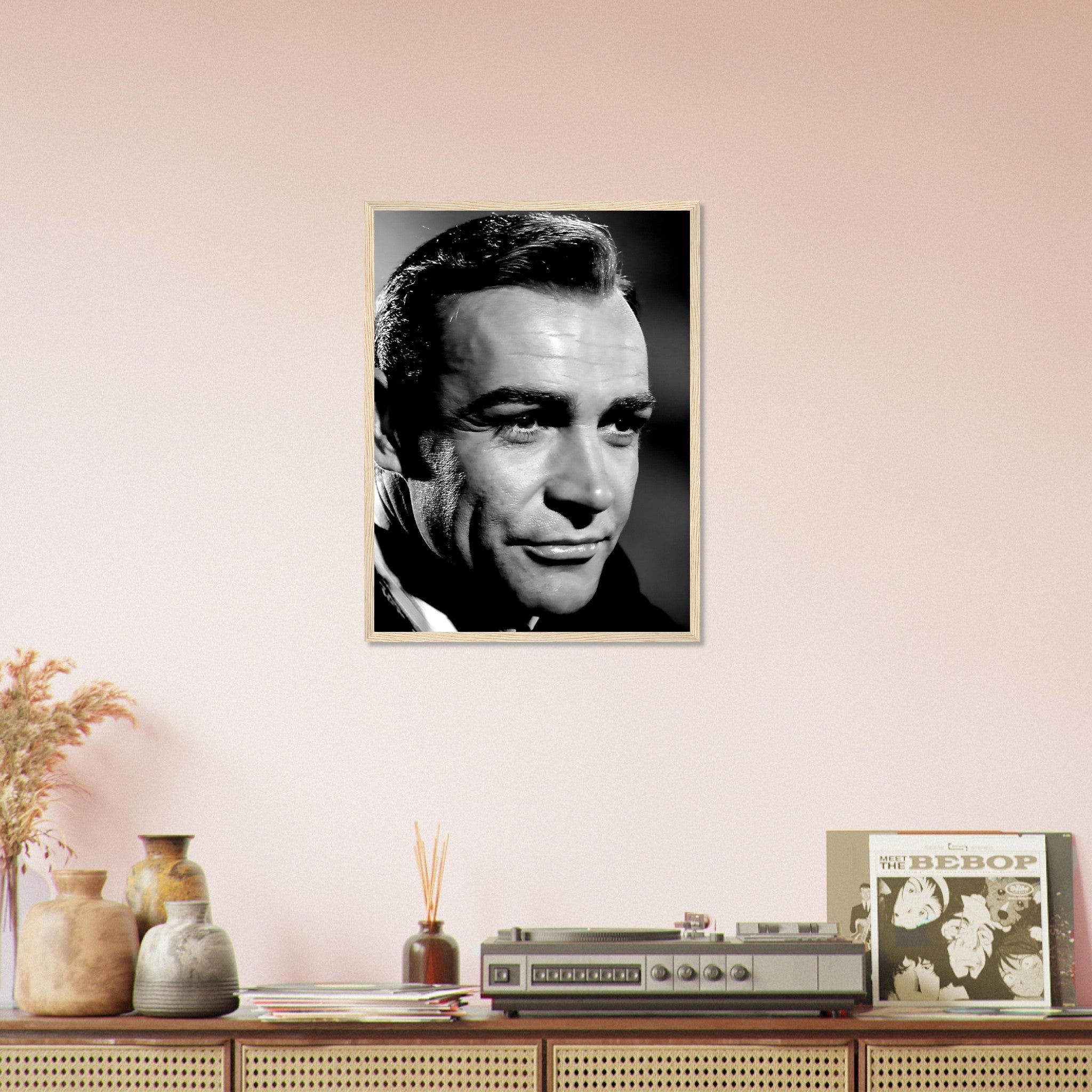 Sean Connery Framed, Handsome Actor, Vintage Photo Portrait - Sean Connery Framed Print 1983 UK, EU USA Domestic Shipping - WallArtPrints4U