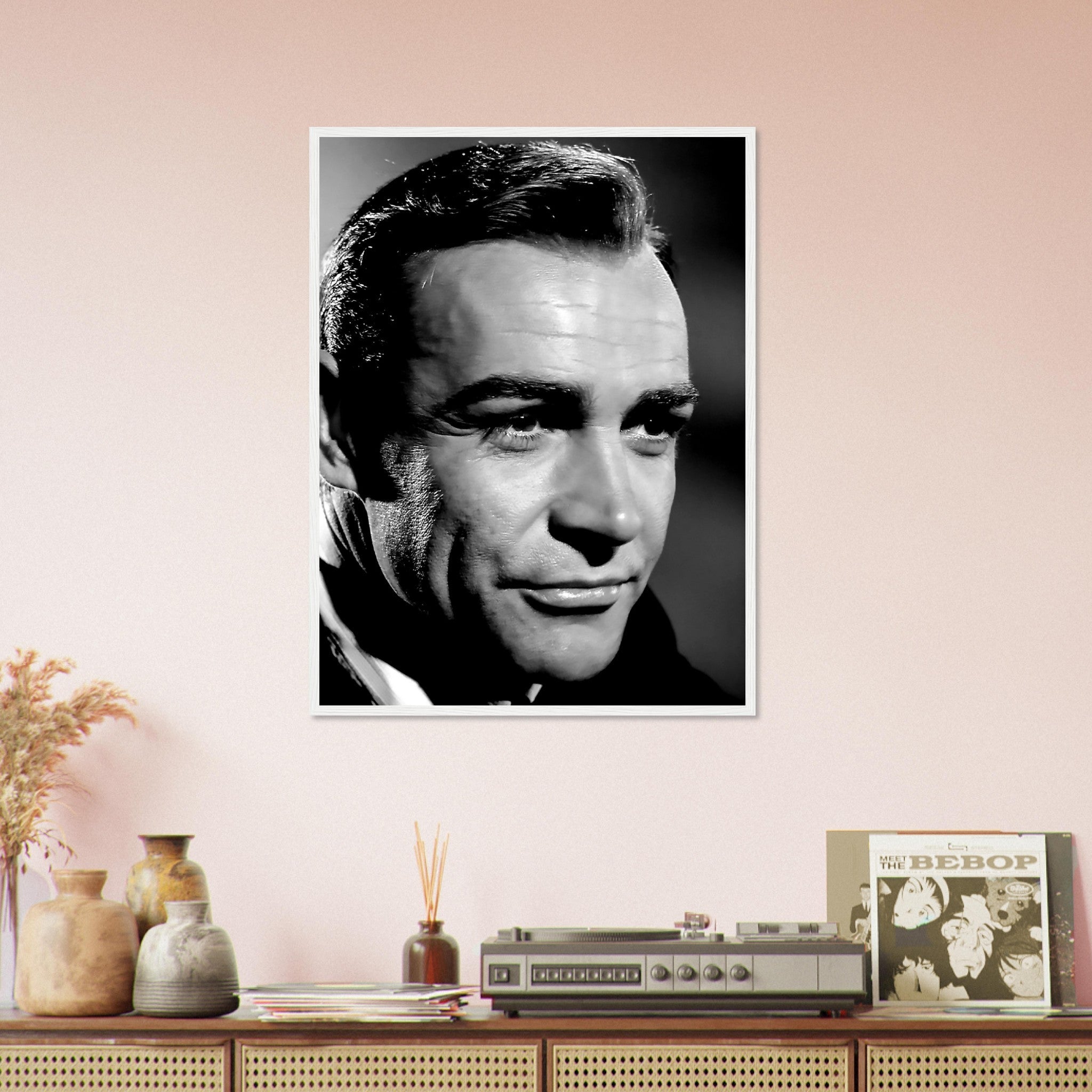 Sean Connery Framed, Handsome Actor, Vintage Photo Portrait - Sean Connery Framed Print 1983 UK, EU USA Domestic Shipping - WallArtPrints4U