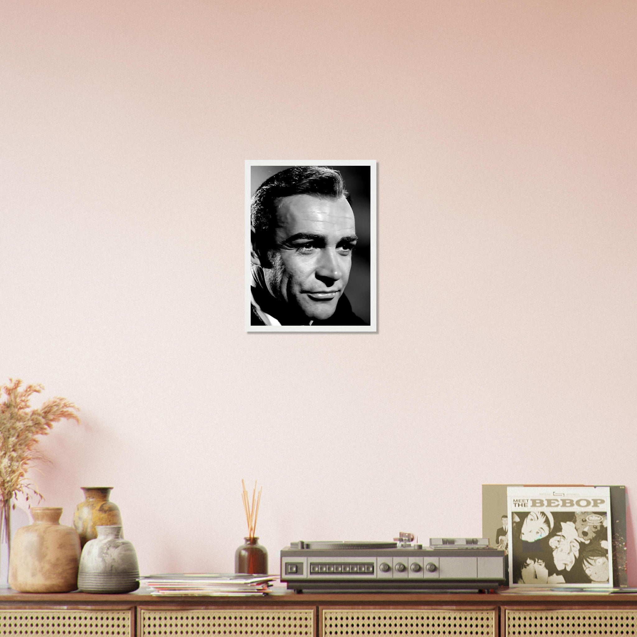 Sean Connery Framed, Handsome Actor, Vintage Photo Portrait - Sean Connery Framed Print 1983 UK, EU USA Domestic Shipping - WallArtPrints4U