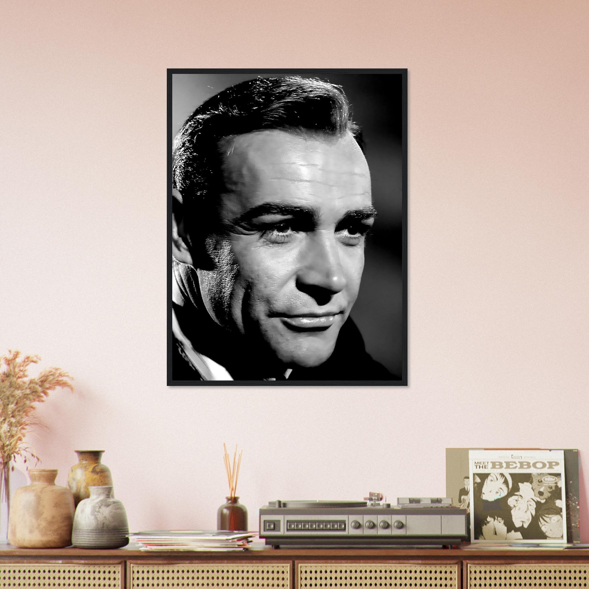 Sean Connery Framed, Handsome Actor, Vintage Photo Portrait - Sean Connery Framed Print 1983 UK, EU USA Domestic Shipping - WallArtPrints4U