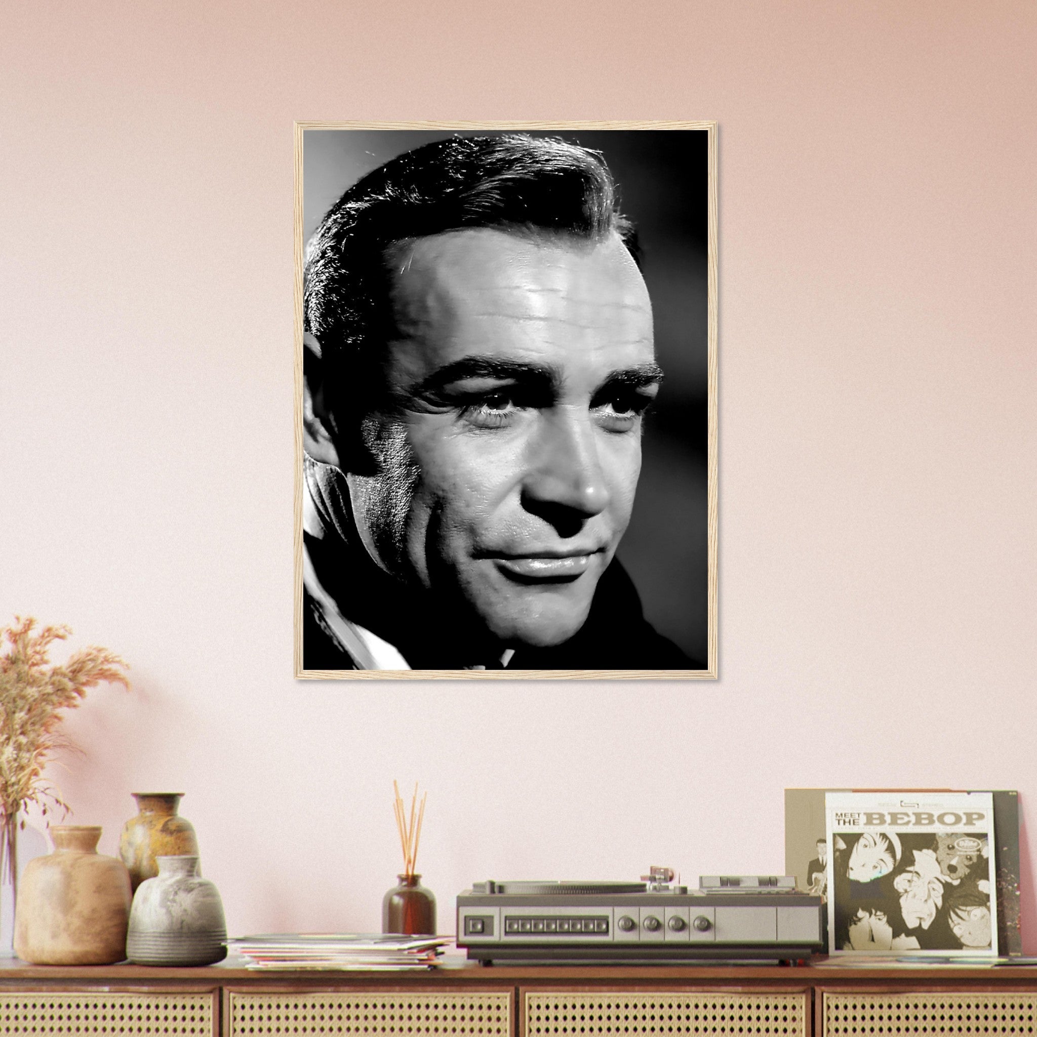 Sean Connery Framed, Handsome Actor, Vintage Photo Portrait - Sean Connery Framed Print 1983 UK, EU USA Domestic Shipping - WallArtPrints4U