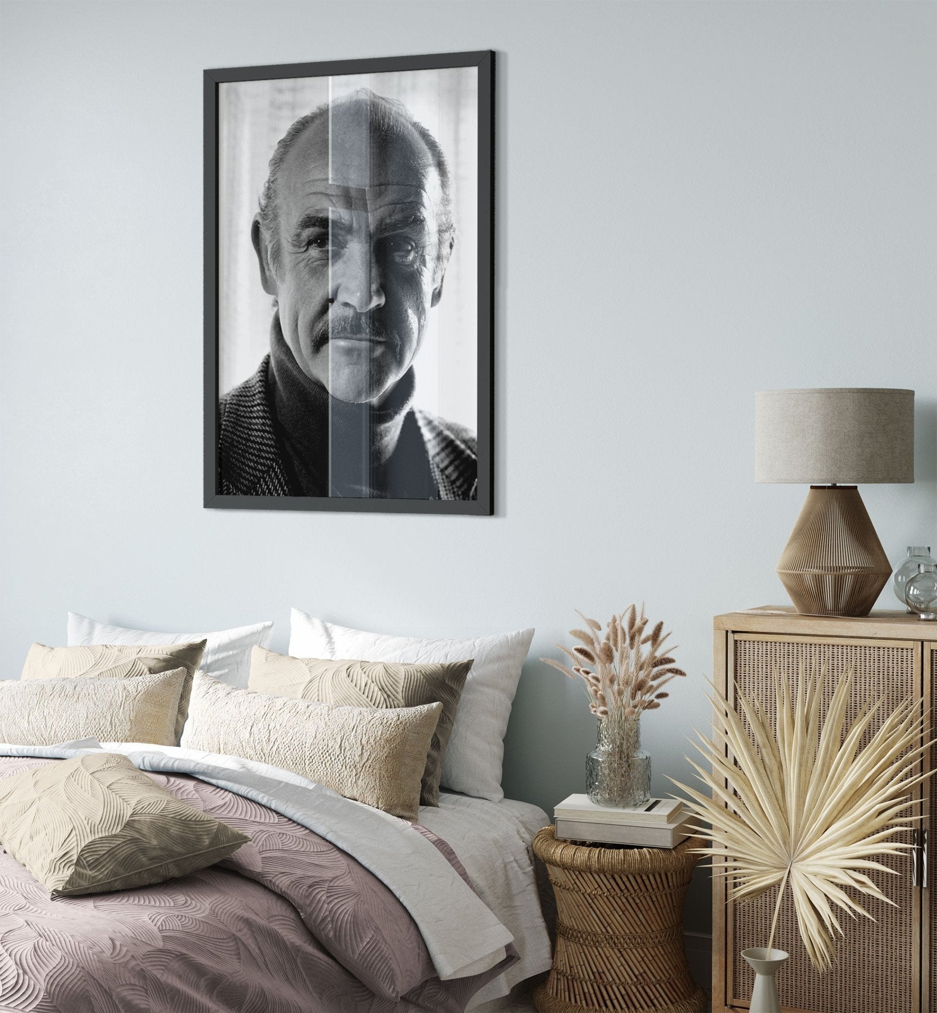 Sean Connery Framed, Vintage Photo Portrait - Sean Connery Framed Print 1983 - WallArtPrints4U