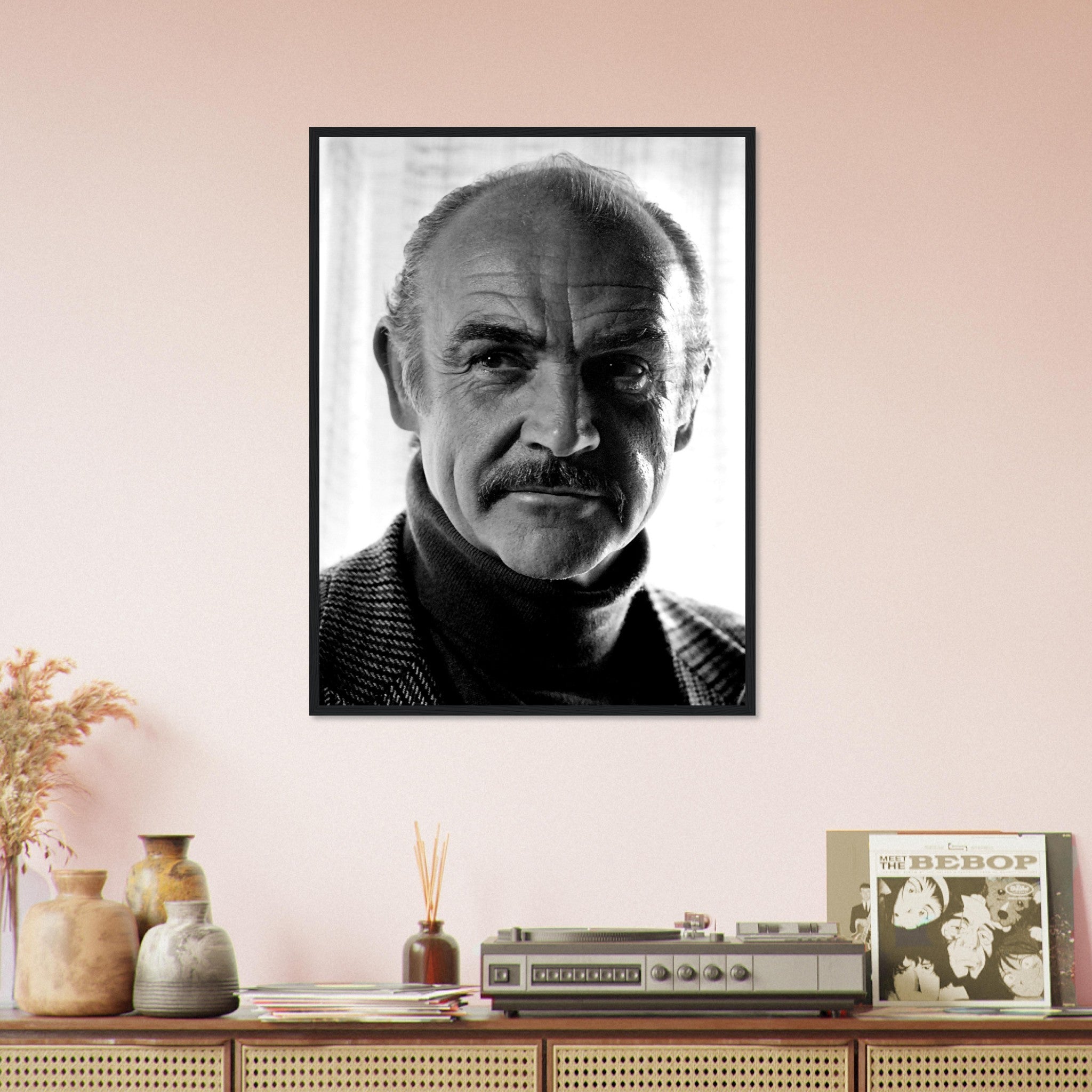 Sean Connery Framed, Vintage Photo Portrait - Sean Connery Framed Print 1983 - WallArtPrints4U
