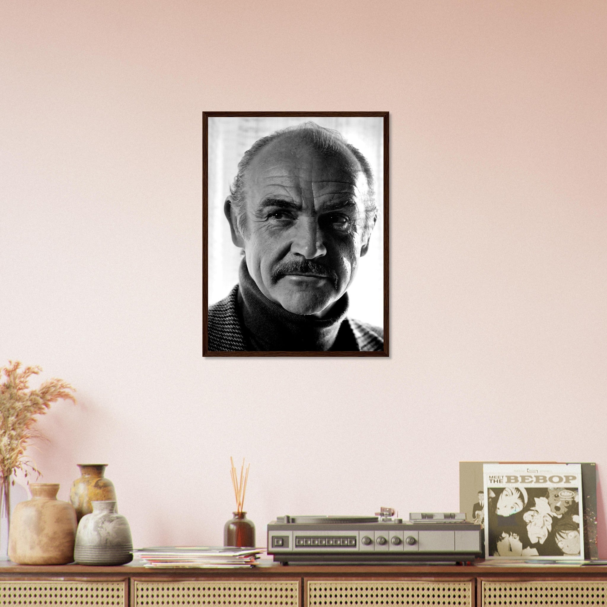 Sean Connery Framed, Vintage Photo Portrait - Sean Connery Framed Print 1983 - WallArtPrints4U