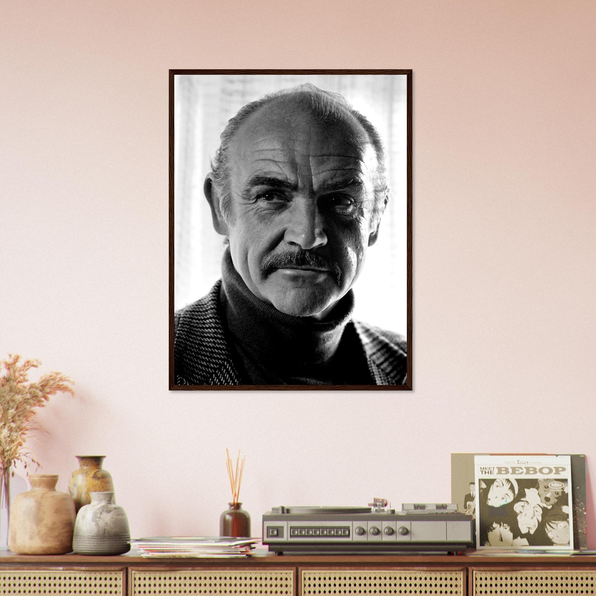 Sean Connery Framed, Vintage Photo Portrait - Sean Connery Framed Print 1983 - WallArtPrints4U