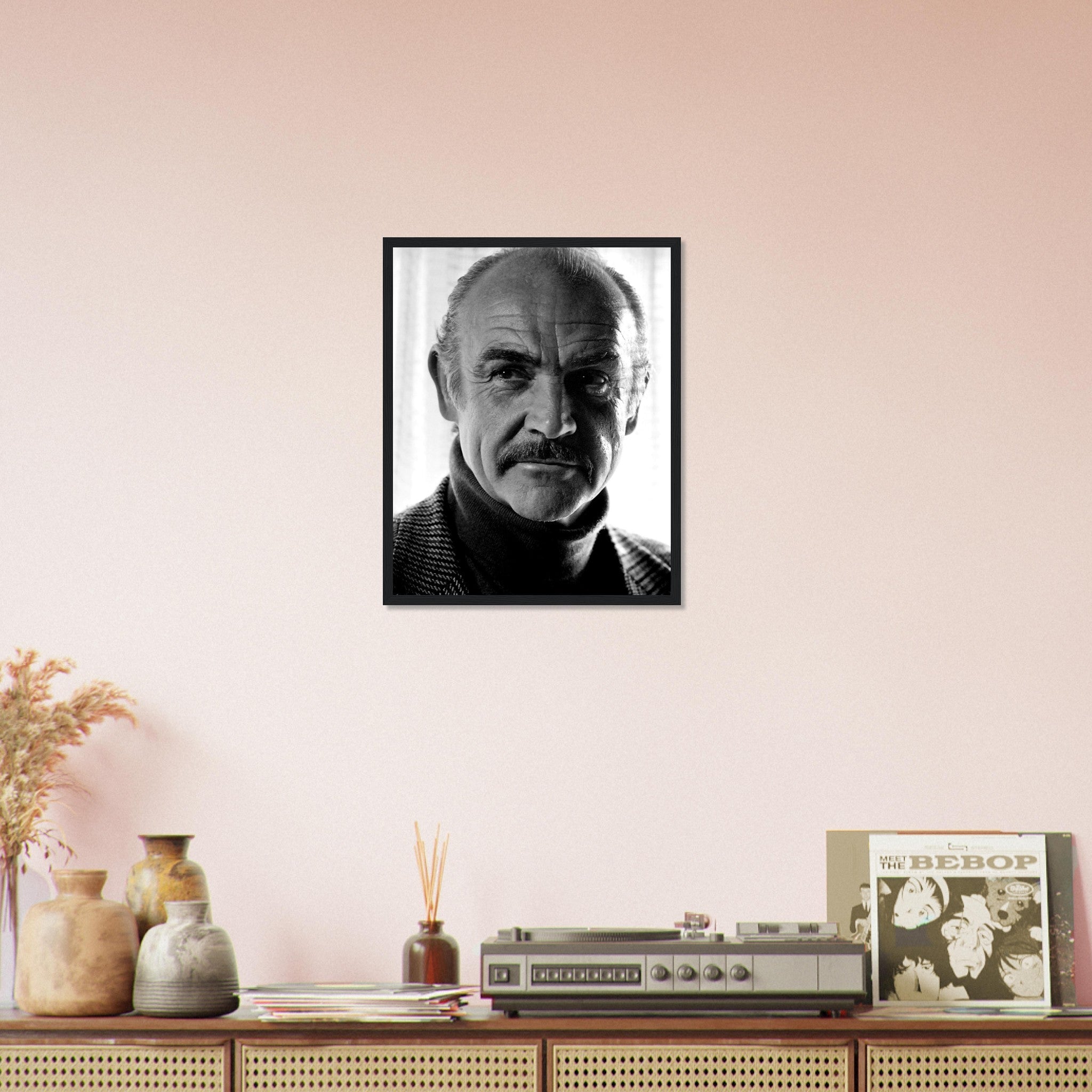 Sean Connery Framed, Vintage Photo Portrait - Sean Connery Framed Print 1983 - WallArtPrints4U