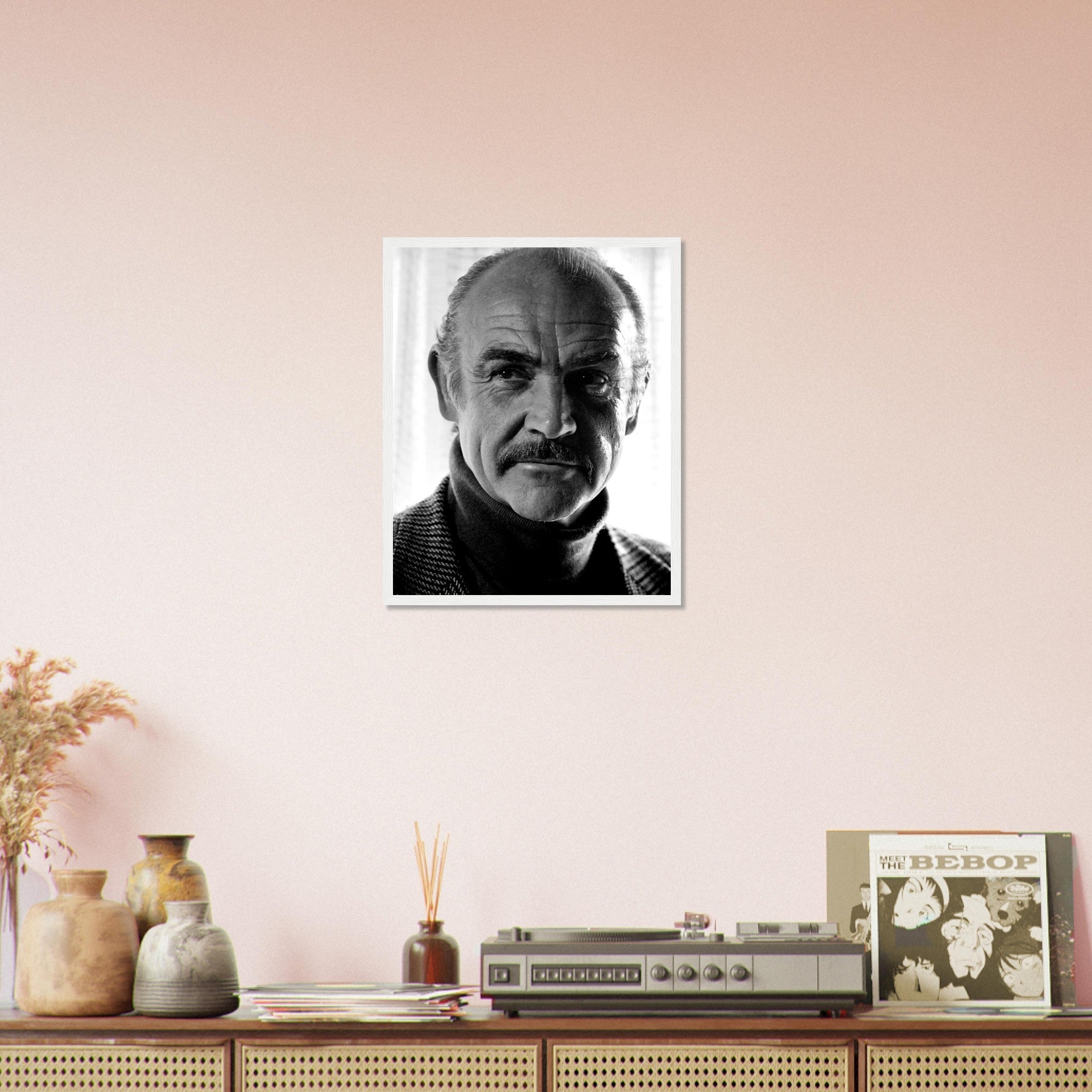 Sean Connery Framed, Vintage Photo Portrait - Sean Connery Framed Print 1983 - WallArtPrints4U