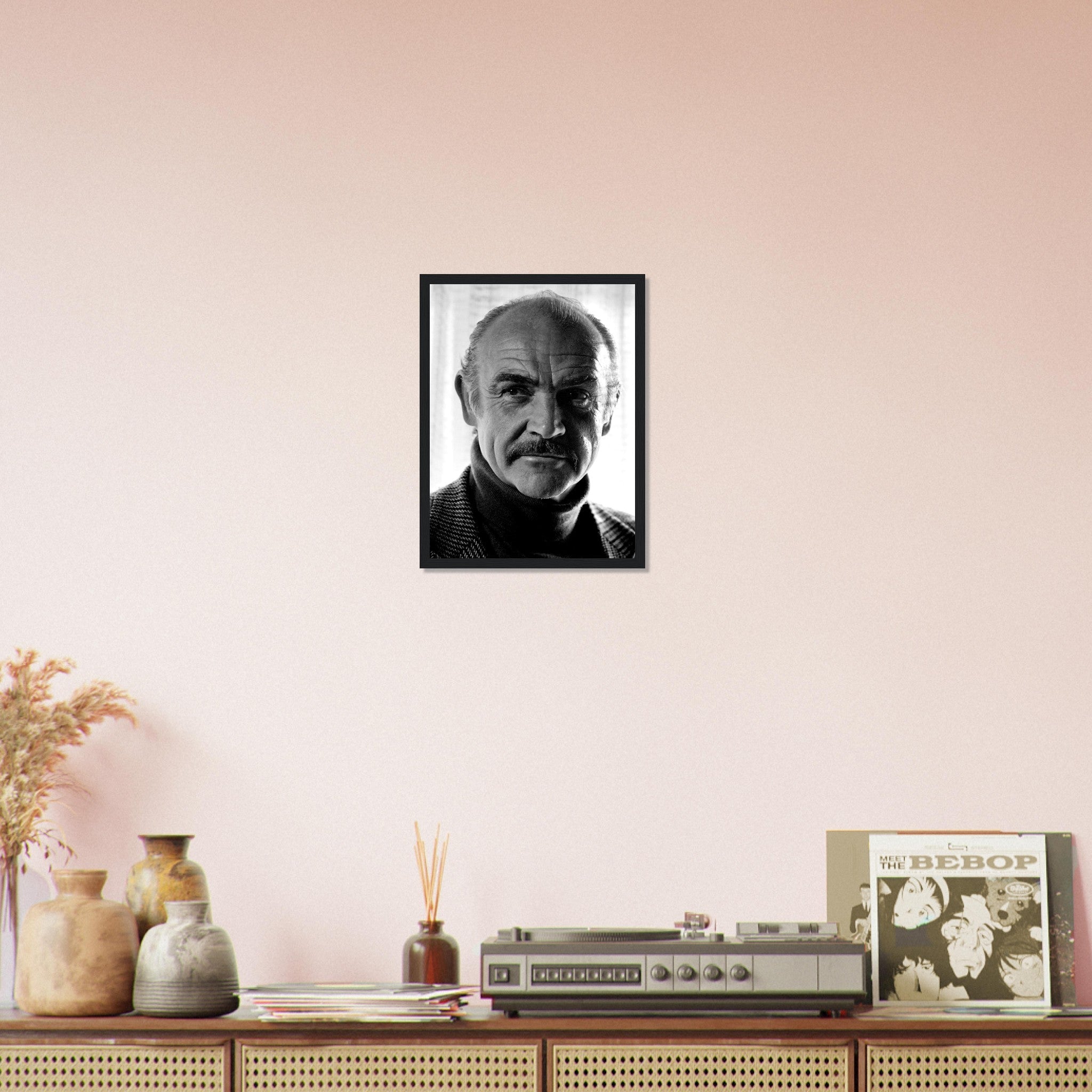 Sean Connery Framed, Vintage Photo Portrait - Sean Connery Framed Print 1983 - WallArtPrints4U