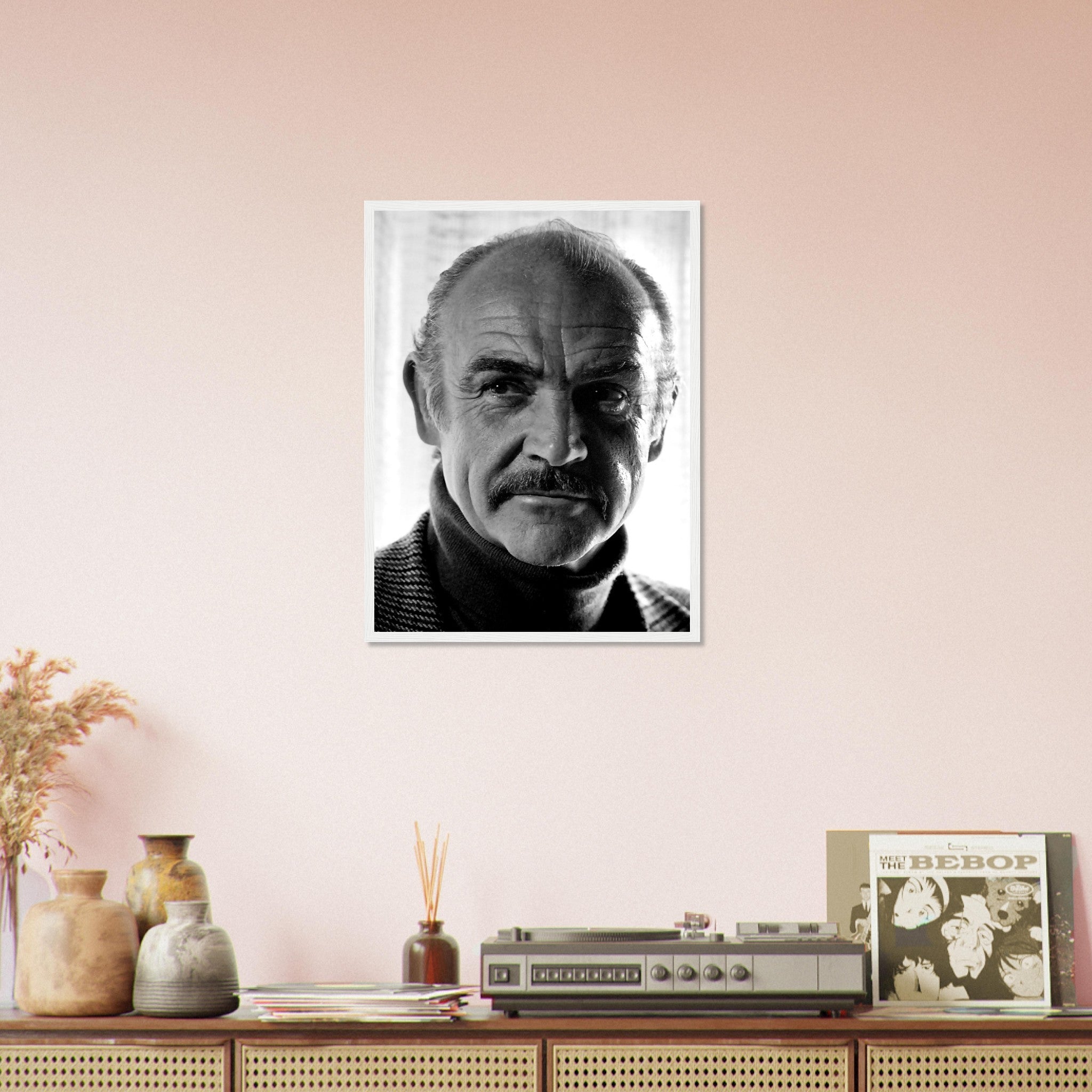 Sean Connery Framed, Vintage Photo Portrait - Sean Connery Framed Print 1983 - WallArtPrints4U