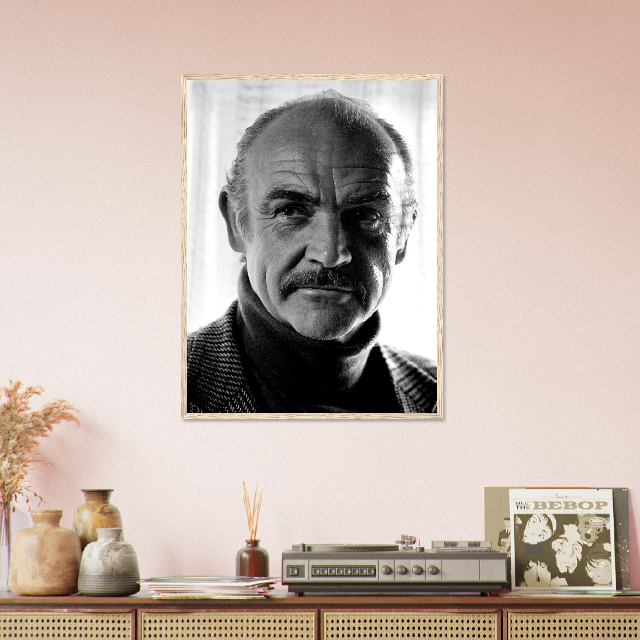 Sean Connery Framed, Vintage Photo Portrait - Sean Connery Framed Print 1983 - WallArtPrints4U