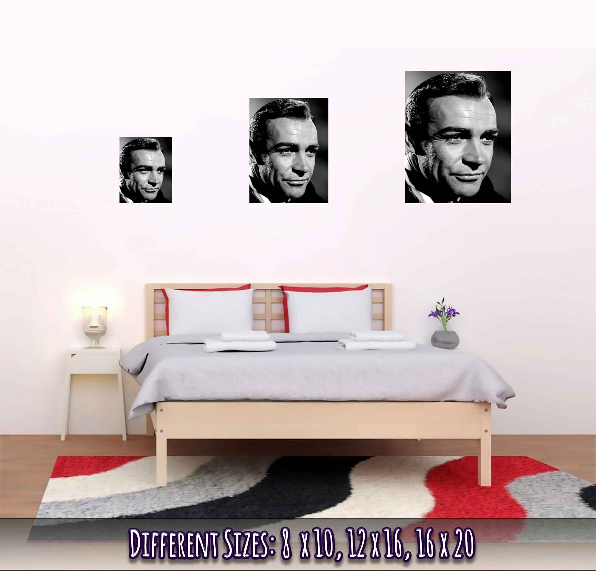 Sean Connery Poster, Handsome Actor, Vintage Photo Portrait - Sean Connery Print 1983 - WallArtPrints4U