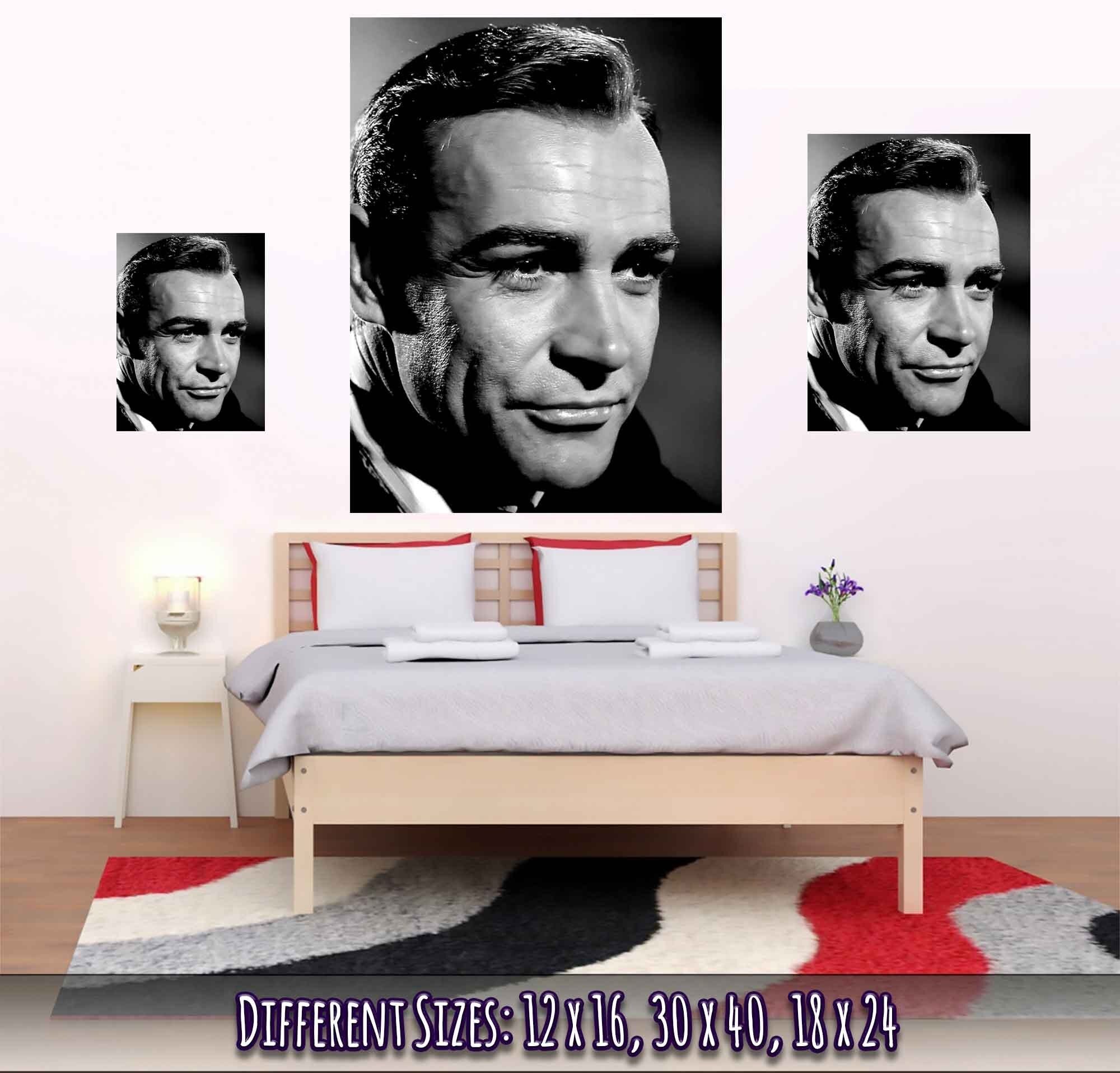 Sean Connery Poster, Handsome Actor, Vintage Photo Portrait - Sean Connery Print 1983 - WallArtPrints4U