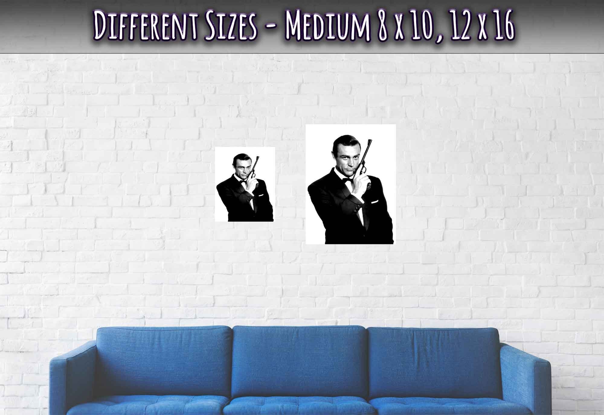Sean Connery Poster, James Bond With Gun Poster, Vintage Photo Portrait - Sean Connery Print - WallArtPrints4U