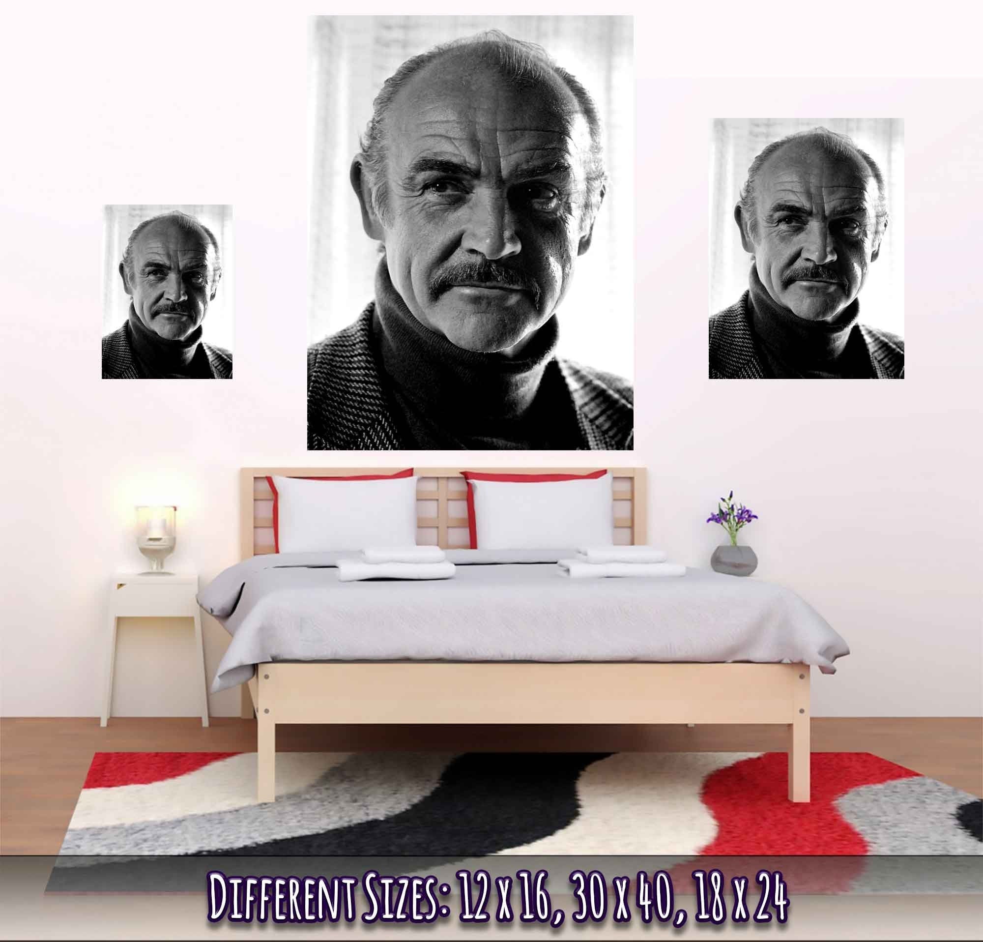 Sean Connery Poster, Vintage Photo Portrait - Sean Connery Print 1983 - WallArtPrints4U