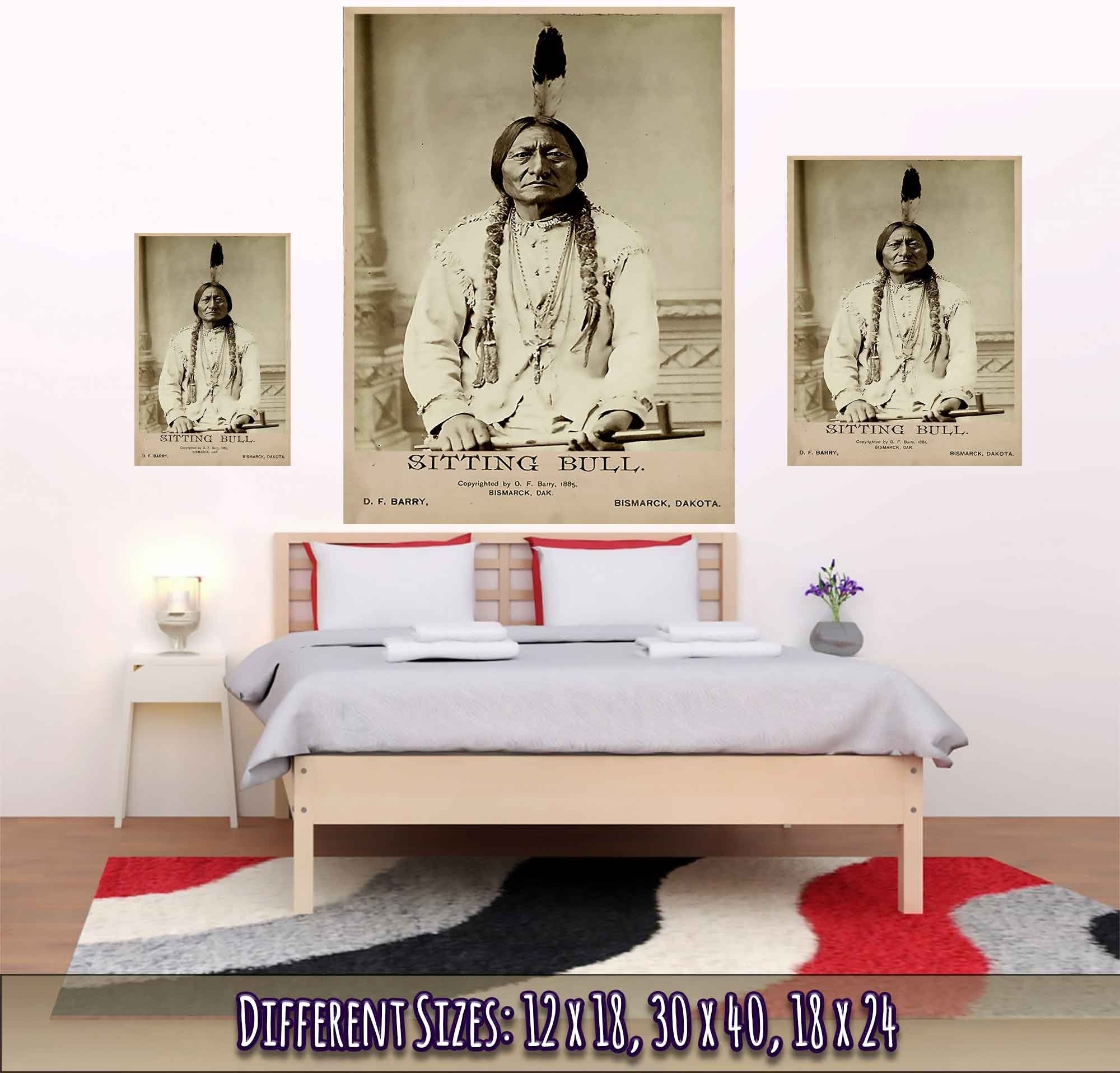 Sitting Bull Poster, Sioux War Chief, Holy Man, Vintage Photo Iconic Sitting Bull Print - WallArtPrints4U