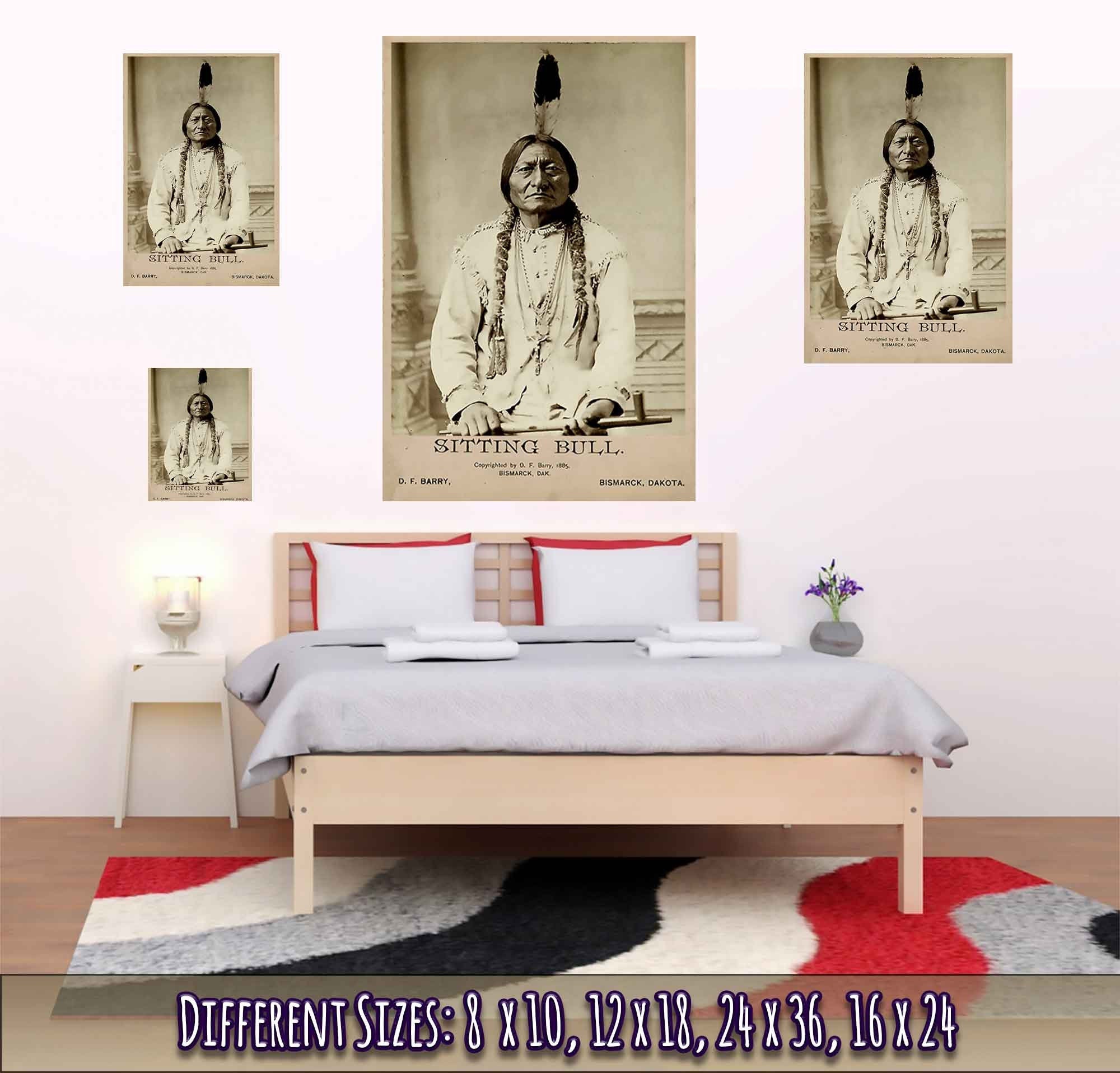 Sitting Bull Poster, Sioux War Chief, Holy Man, Vintage Photo Iconic Sitting Bull Print - WallArtPrints4U