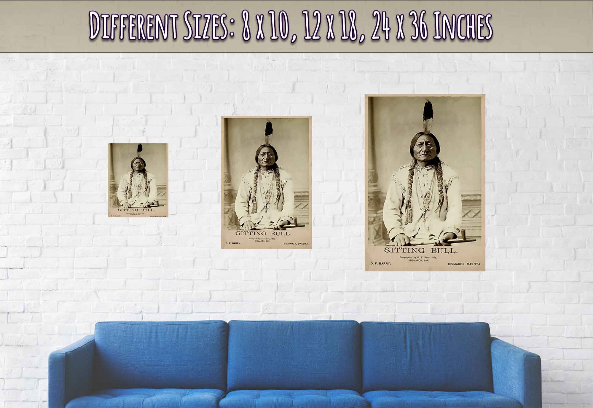 Sitting Bull Poster, Sioux War Chief, Holy Man, Vintage Photo Iconic Sitting Bull Print - WallArtPrints4U