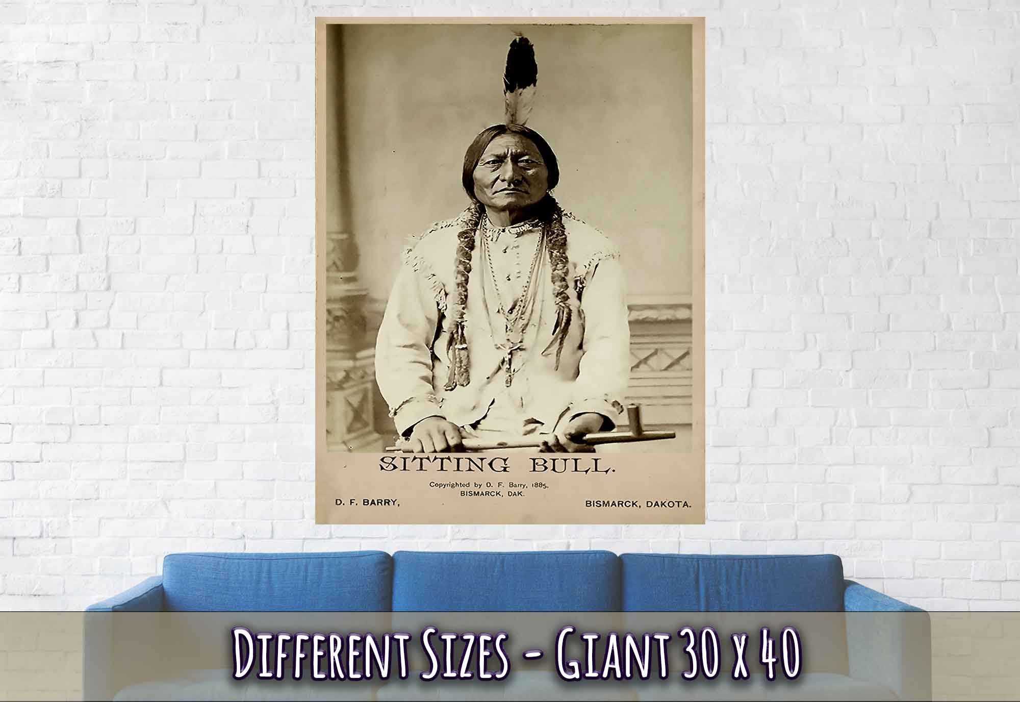 Sitting Bull Poster, Sioux War Chief, Holy Man, Vintage Photo Iconic Sitting Bull Print - WallArtPrints4U