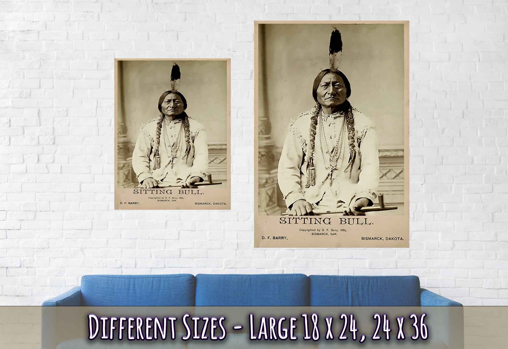 Sitting Bull Poster, Sioux War Chief, Holy Man, Vintage Photo Iconic Sitting Bull Print - WallArtPrints4U