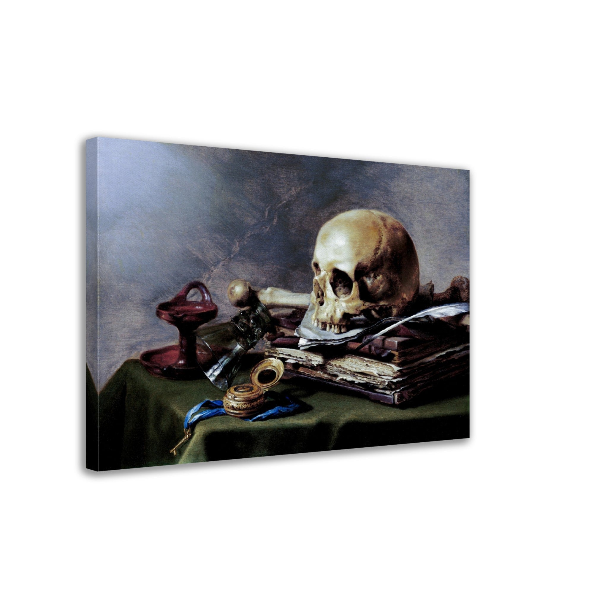 Skull Still Life Canvas Print - Pieter Claesz Vanitas Print - Vanitas Still Life - WallArtPrints4U