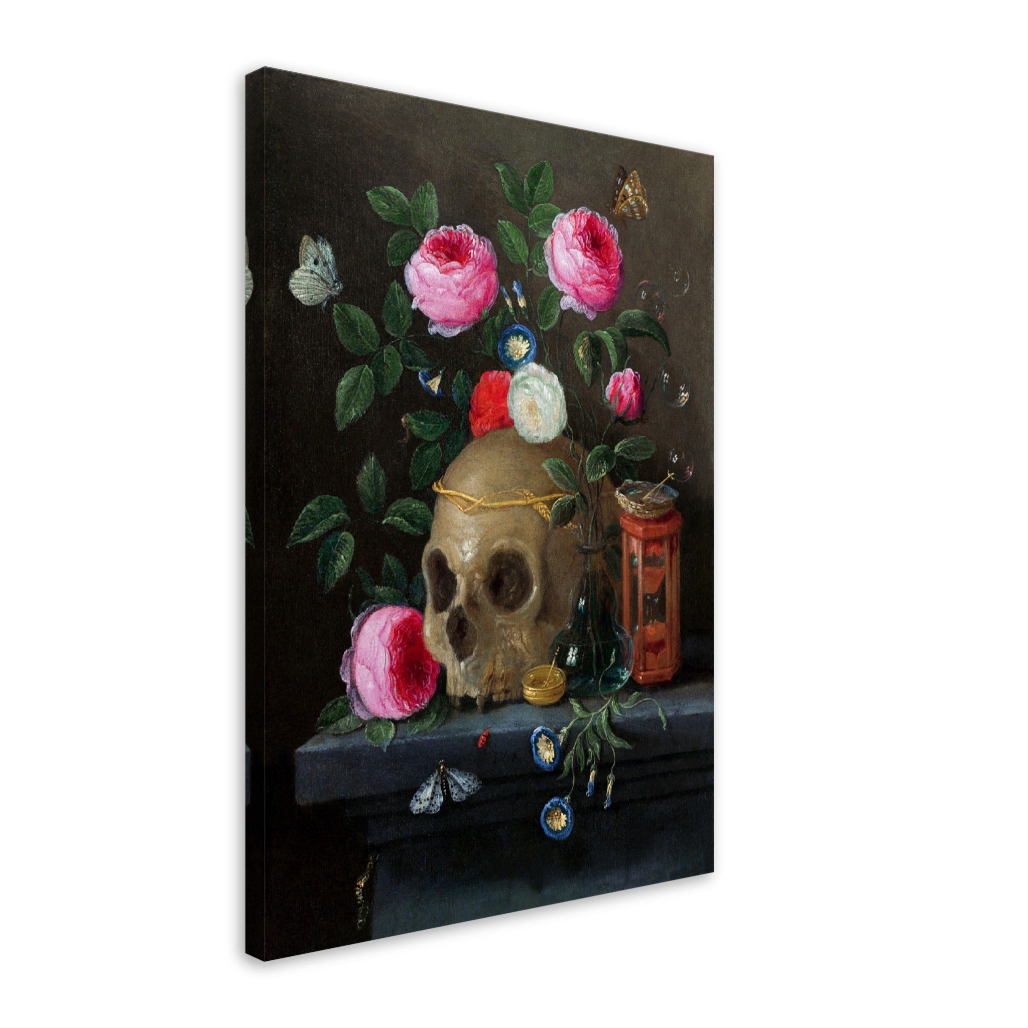 Skull Still Life Canvas Print - Vanitas Still Life Canvas - Jan Van Kessel - WallArtPrints4U