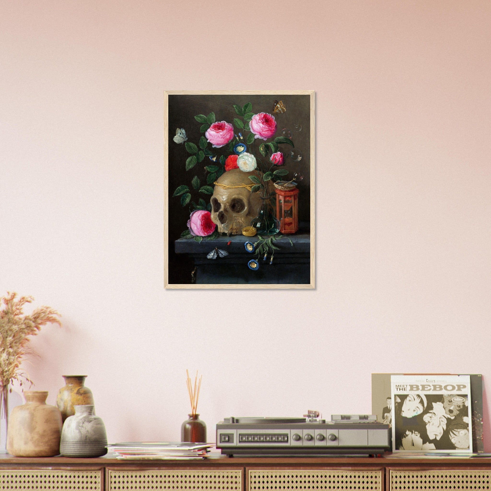 Skull Still Life Framed Print - Vanitas Still Life Framed - Jan Van Kessel UK, EU USA Domestic Shipping - WallArtPrints4U