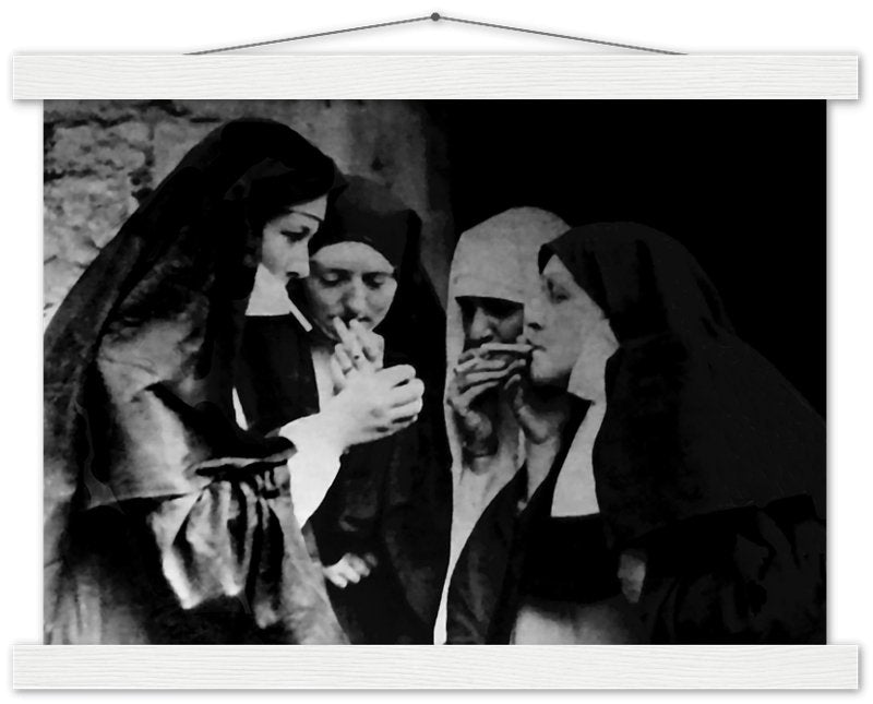 Smoking Nuns Poster Smoking Nuns In An Irish Pub Print - WallArtPrints4U