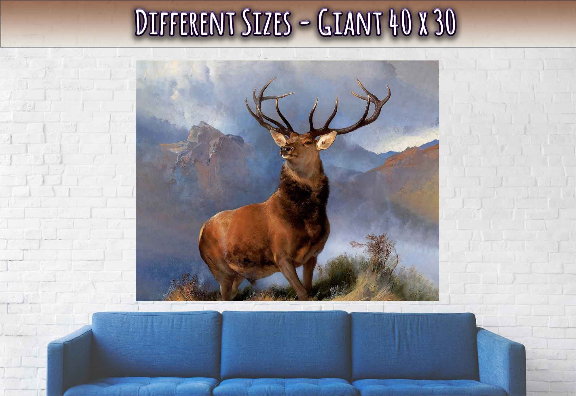 Stag Poster, Monarch Of The Glen Stag Print, Red Deer Sir Edwin Landseer - WallArtPrints4U
