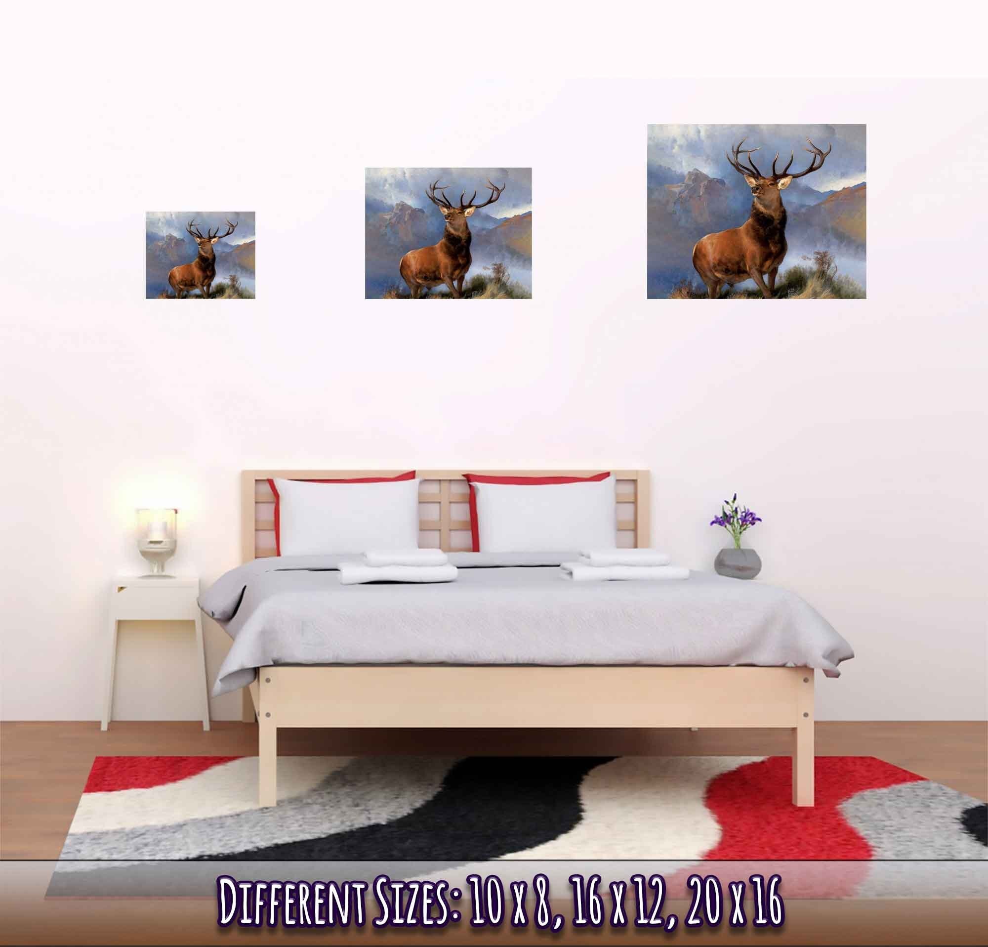 Stag Poster, Monarch Of The Glen Stag Print, Red Deer Sir Edwin Landseer - WallArtPrints4U