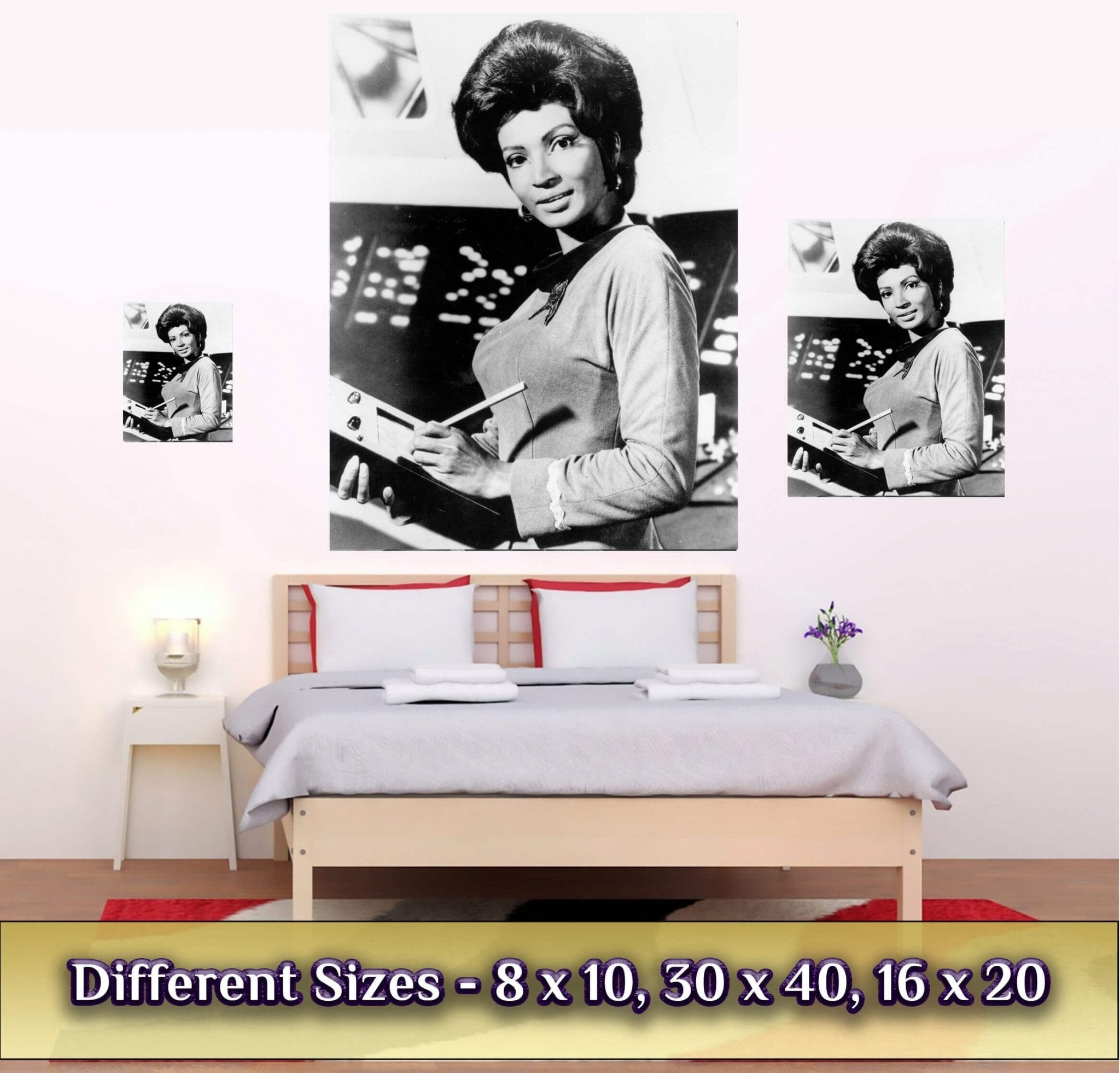 Star Trek Poster, Uhura Vintage Photo, Nichelle Nichols Retro Star Trek Giant Poster, Various Sizes Super Sized, Large Or Medium - WallArtPrints4U