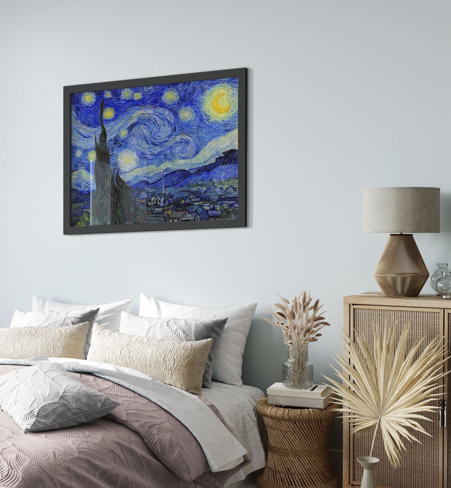 Starry Night Framed Print, Vincent Van Gogh, The Starry Night Print, Asylum Of St Paul 1889, - WallArtPrints4U