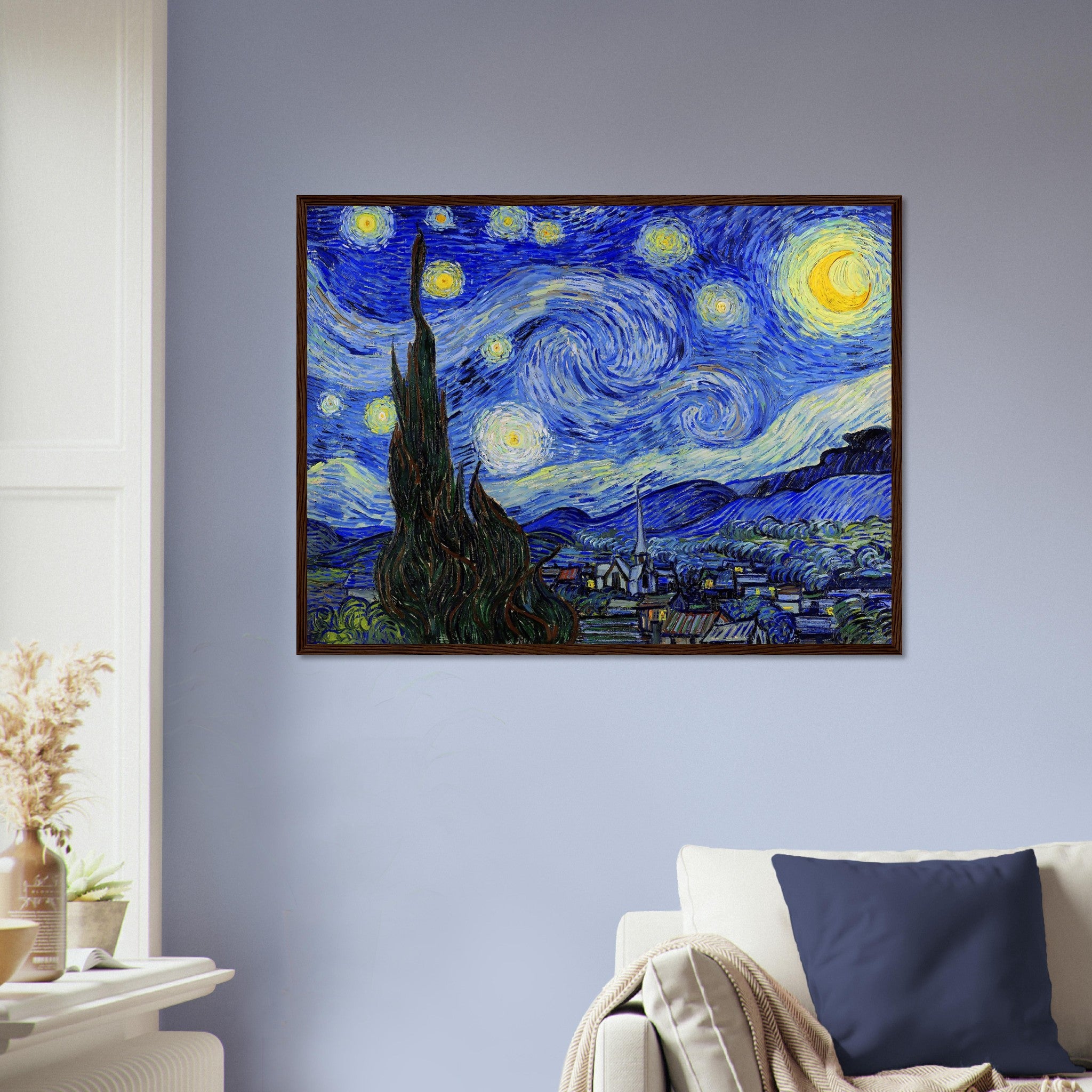 Starry Night Framed Print, Vincent Van Gogh, The Starry Night Print, Asylum Of St Paul 1889, - WallArtPrints4U