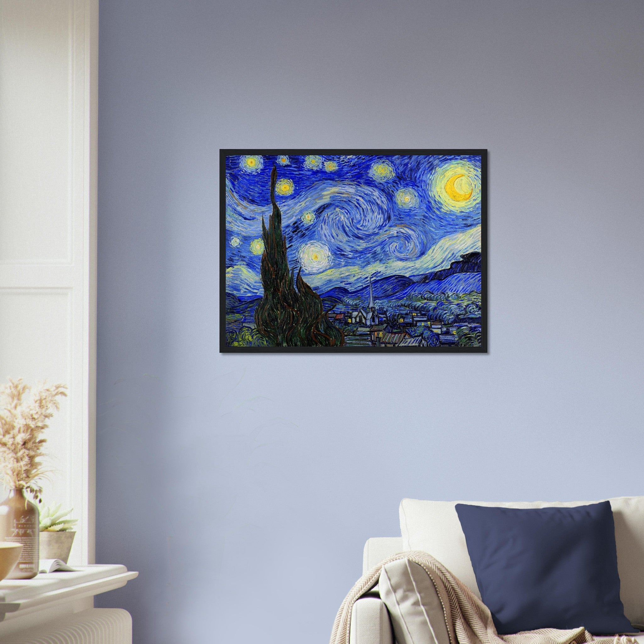 Starry Night Framed Print, Vincent Van Gogh, The Starry Night Print, Asylum Of St Paul 1889, - WallArtPrints4U