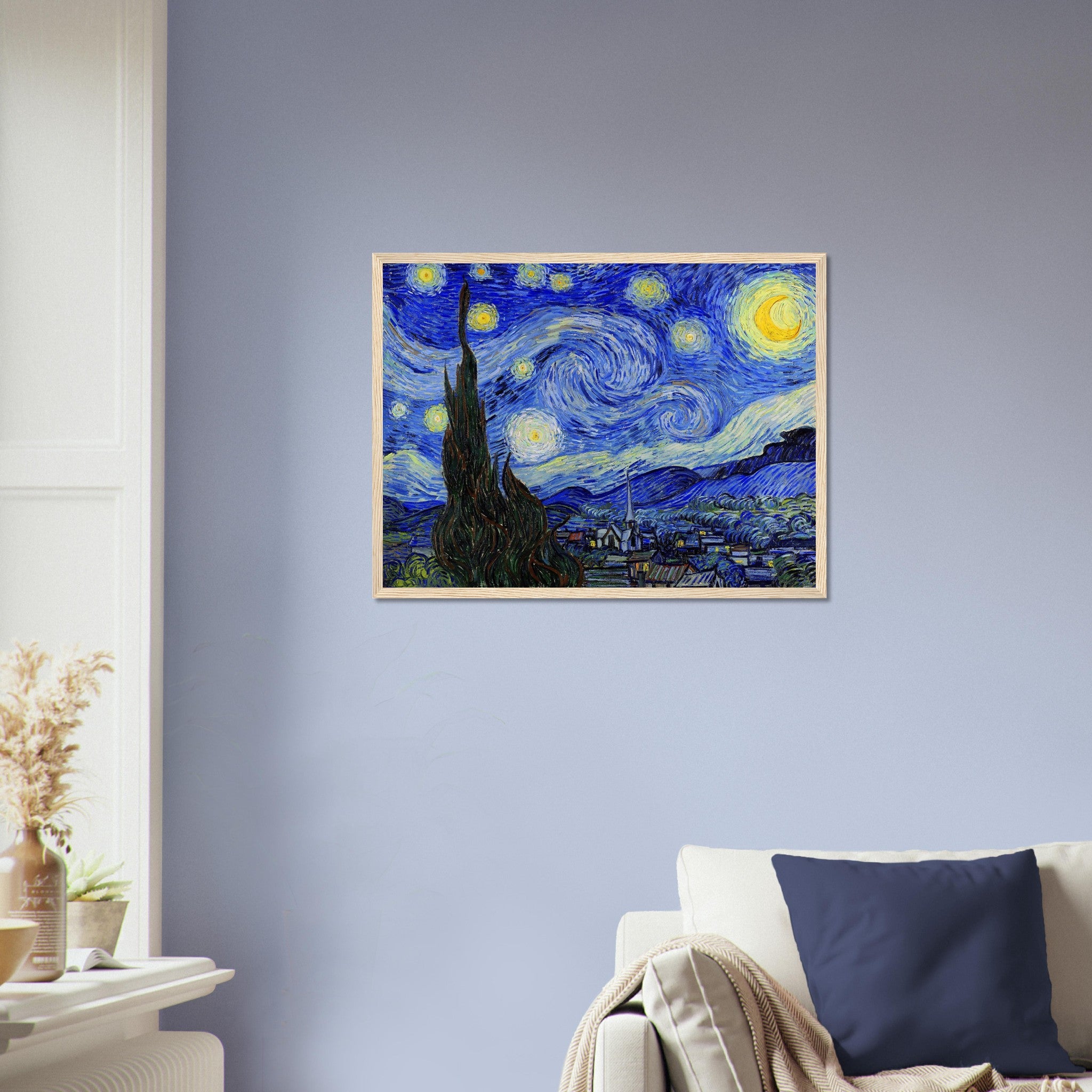 Starry Night Framed Print, Vincent Van Gogh, The Starry Night Print, Asylum Of St Paul 1889, - WallArtPrints4U