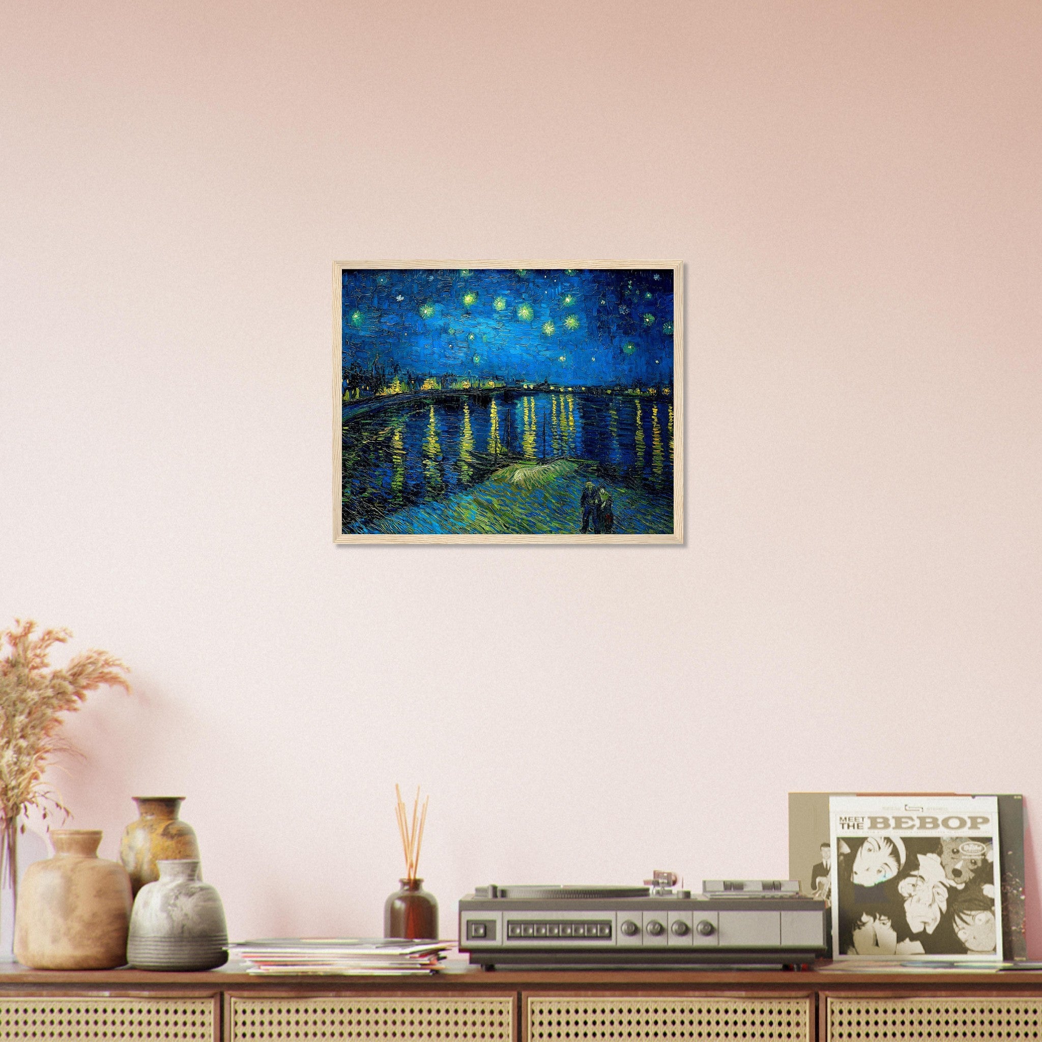 Starry Night Over Rhone Framed Print, Van Gogh - Starry Night Rhone Framed, - WallArtPrints4U